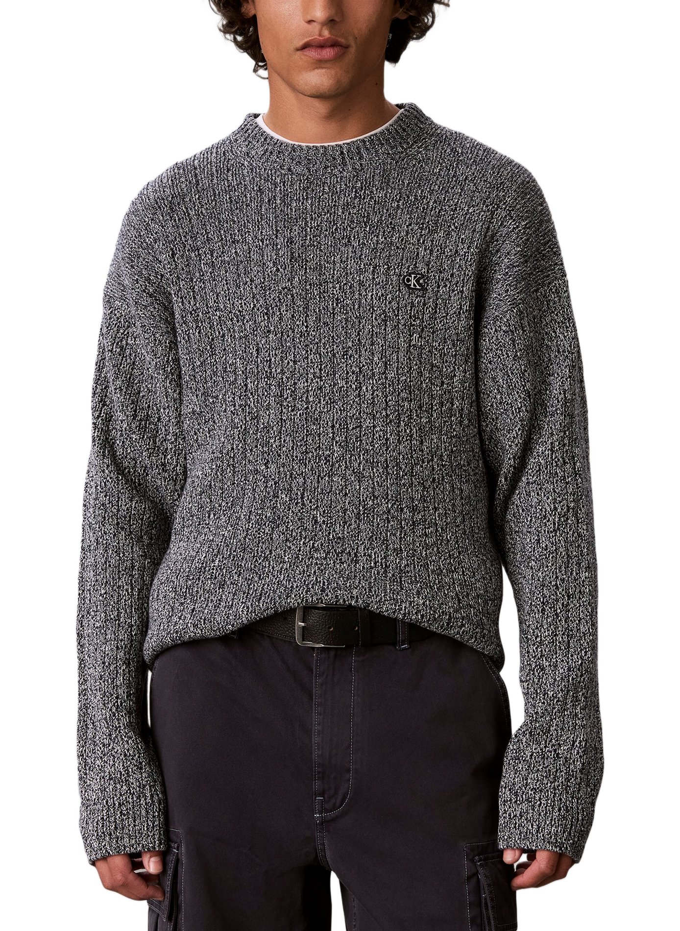 Knit logo cotton sweater CALVIN KLEIN Blue