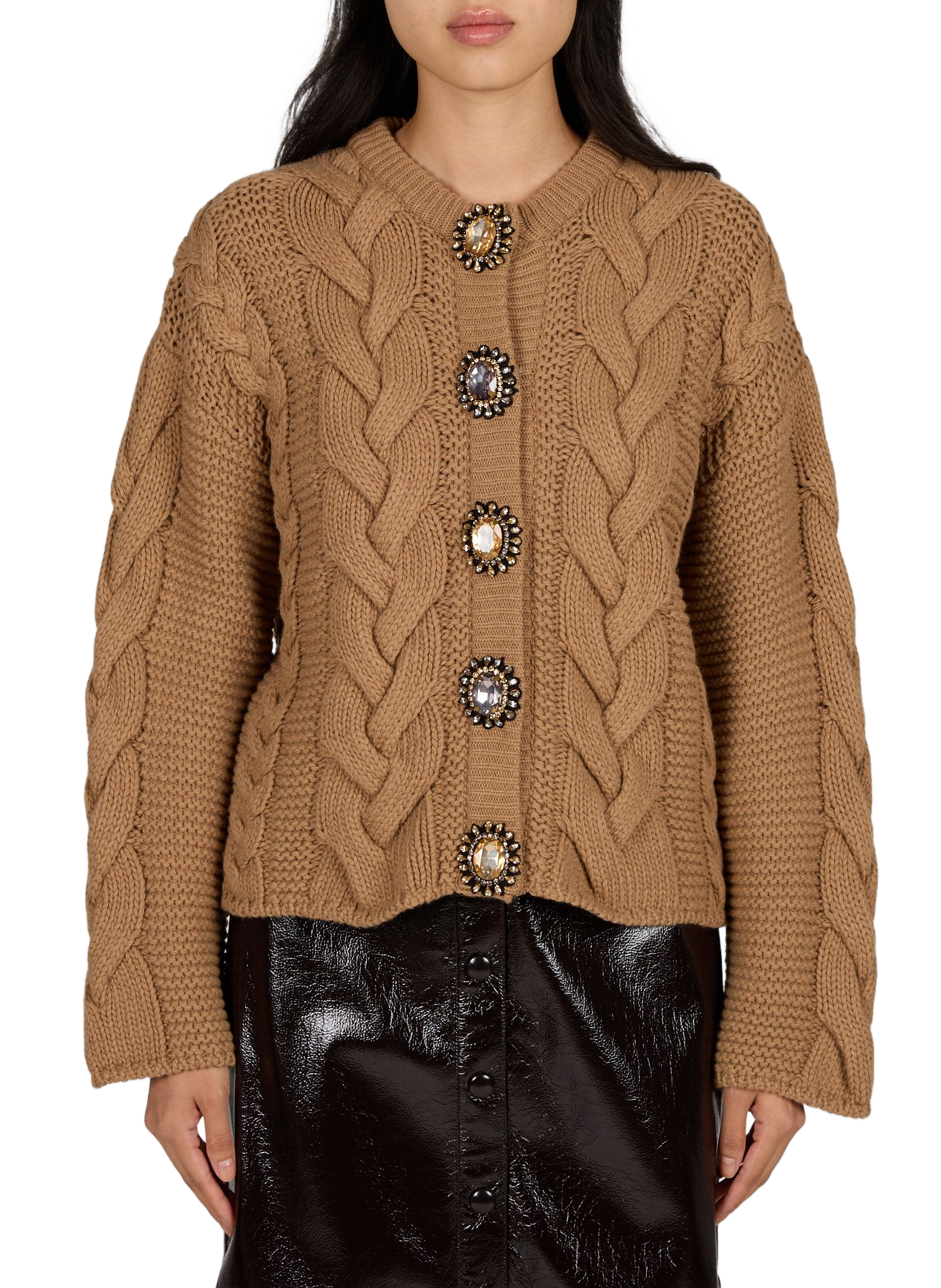 Round-neck mixed wool vest LA DOUBLEJ Brown