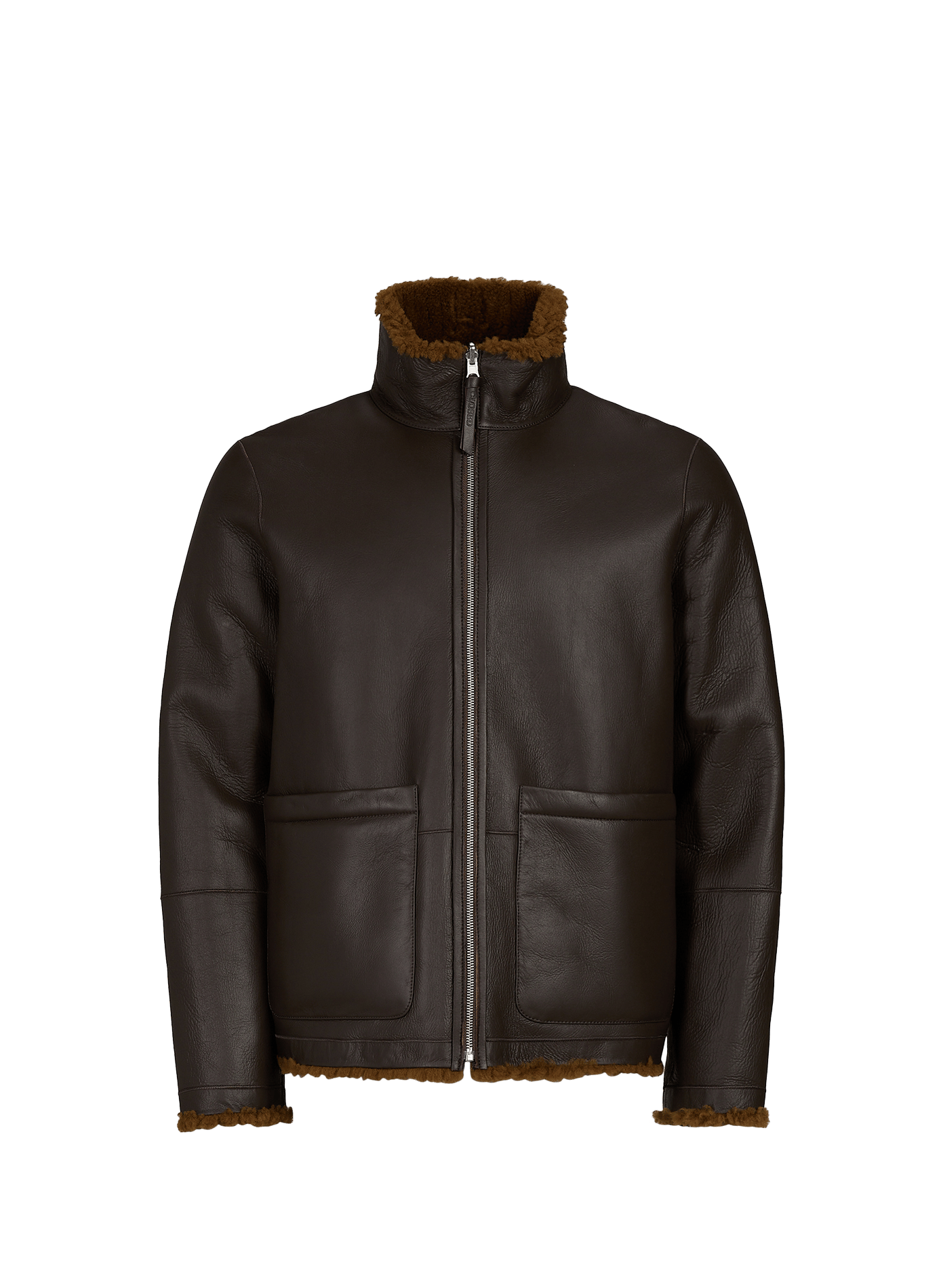 Veste droite à doublure en cuir  CLOSED Marron