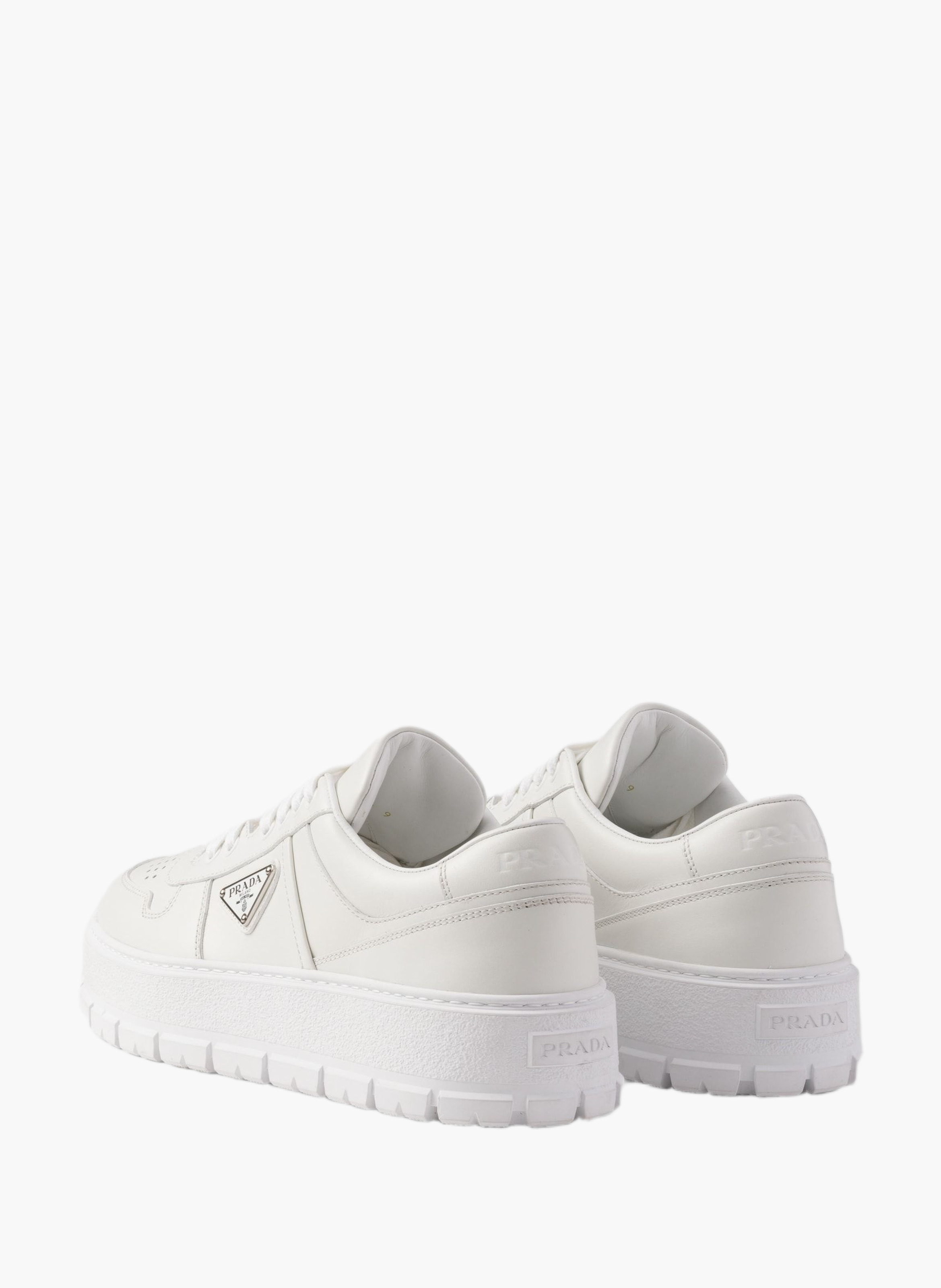 Sneakers en cuir PRADA Blanc
