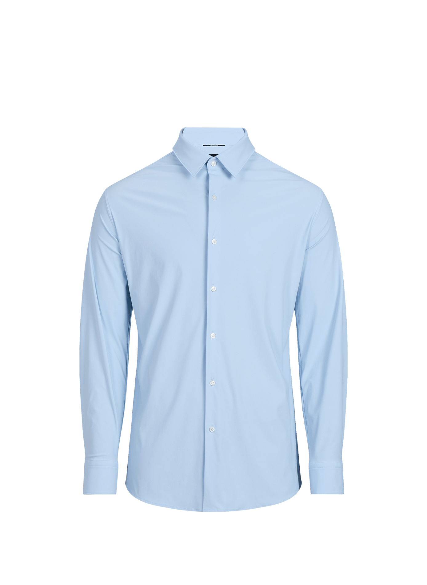 Camisa recta lisa elástica BOSS Azul