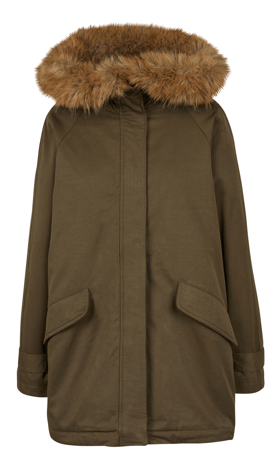 Parka met opstaande kraag van katoenmix LA FEE MARABOUTEE Groen