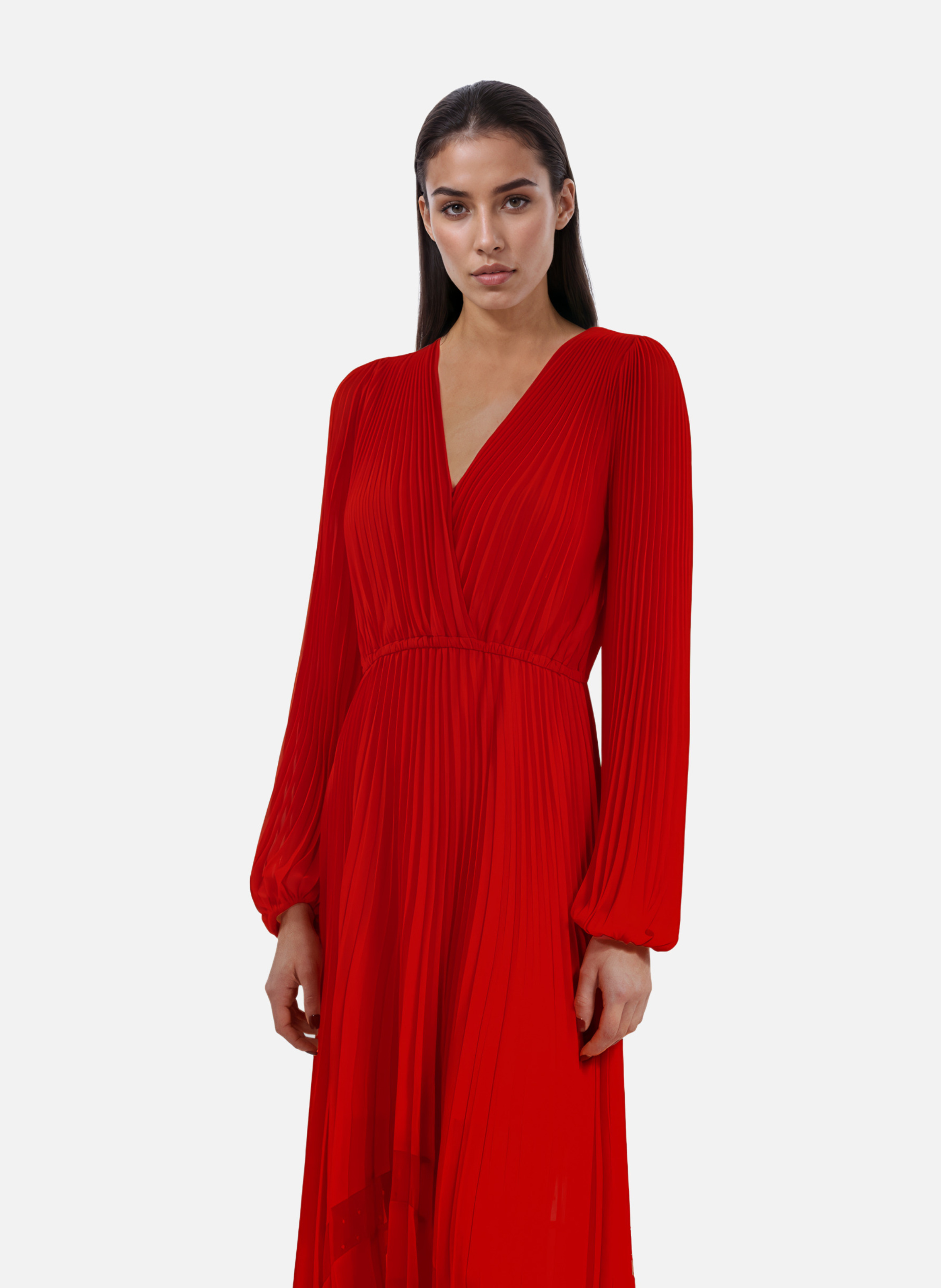 Robe longue plissée THE KOOPLES Rouge