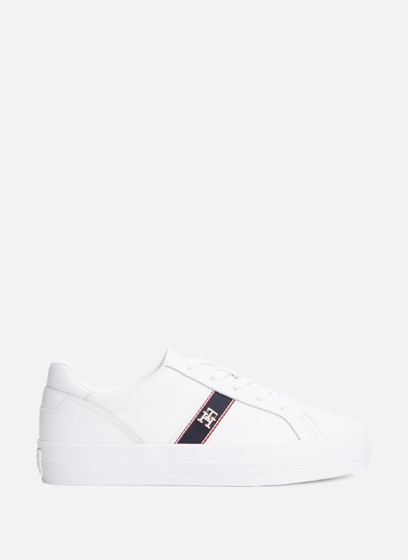 Leather low-top sneakers White by TOMMY HILFIGER TOMMY HILFIGER Leather low-top sneakers White