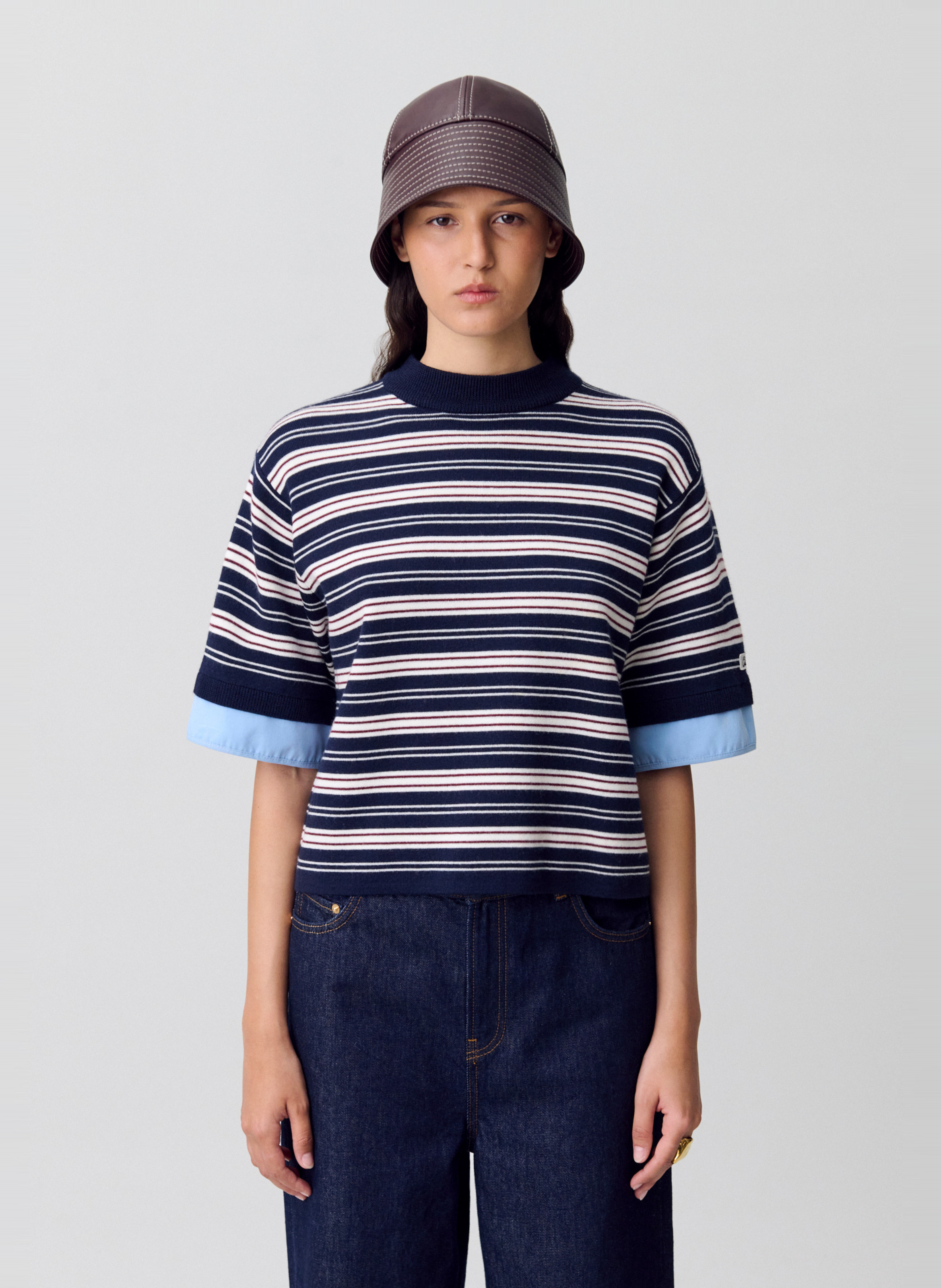 CLAUDIE PIERLOT Pull droit en maille rayée Multicolore