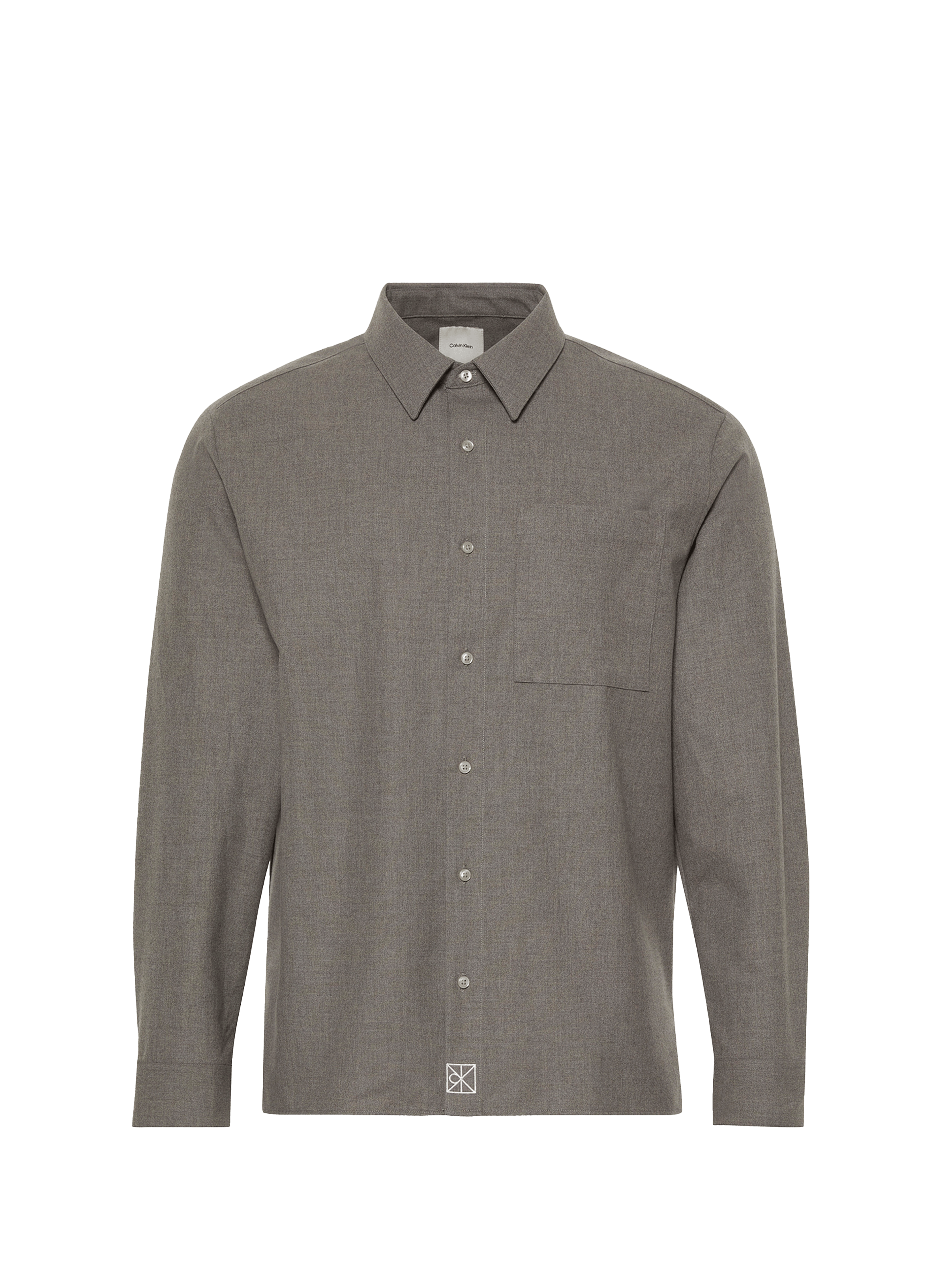 CALVIN KLEIN Chemise droite en laine mélangée Gris