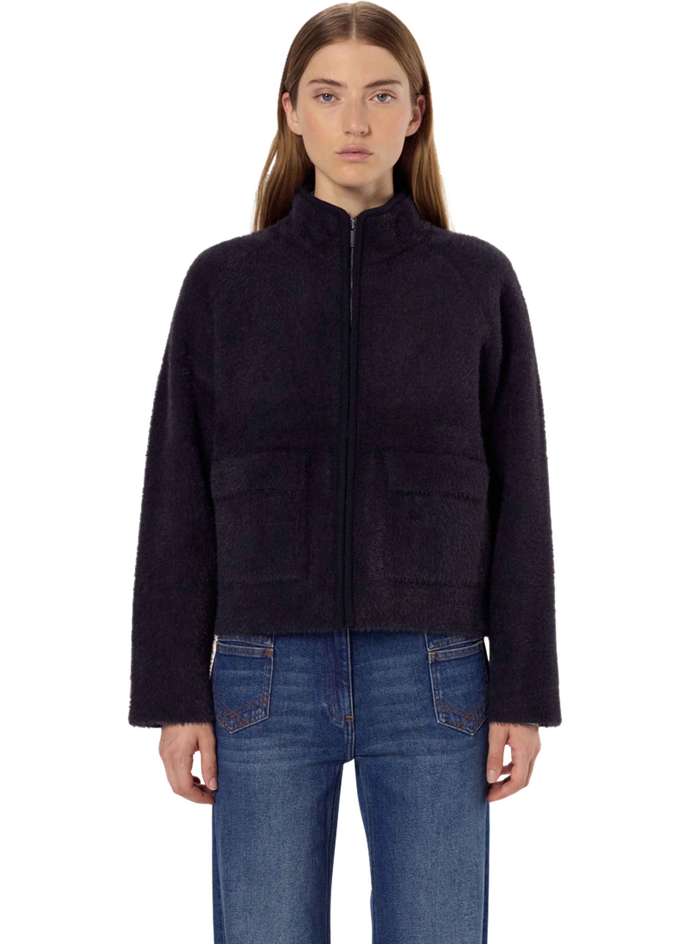 Gilet zippé poilu - elvira GERARD DAREL Gris