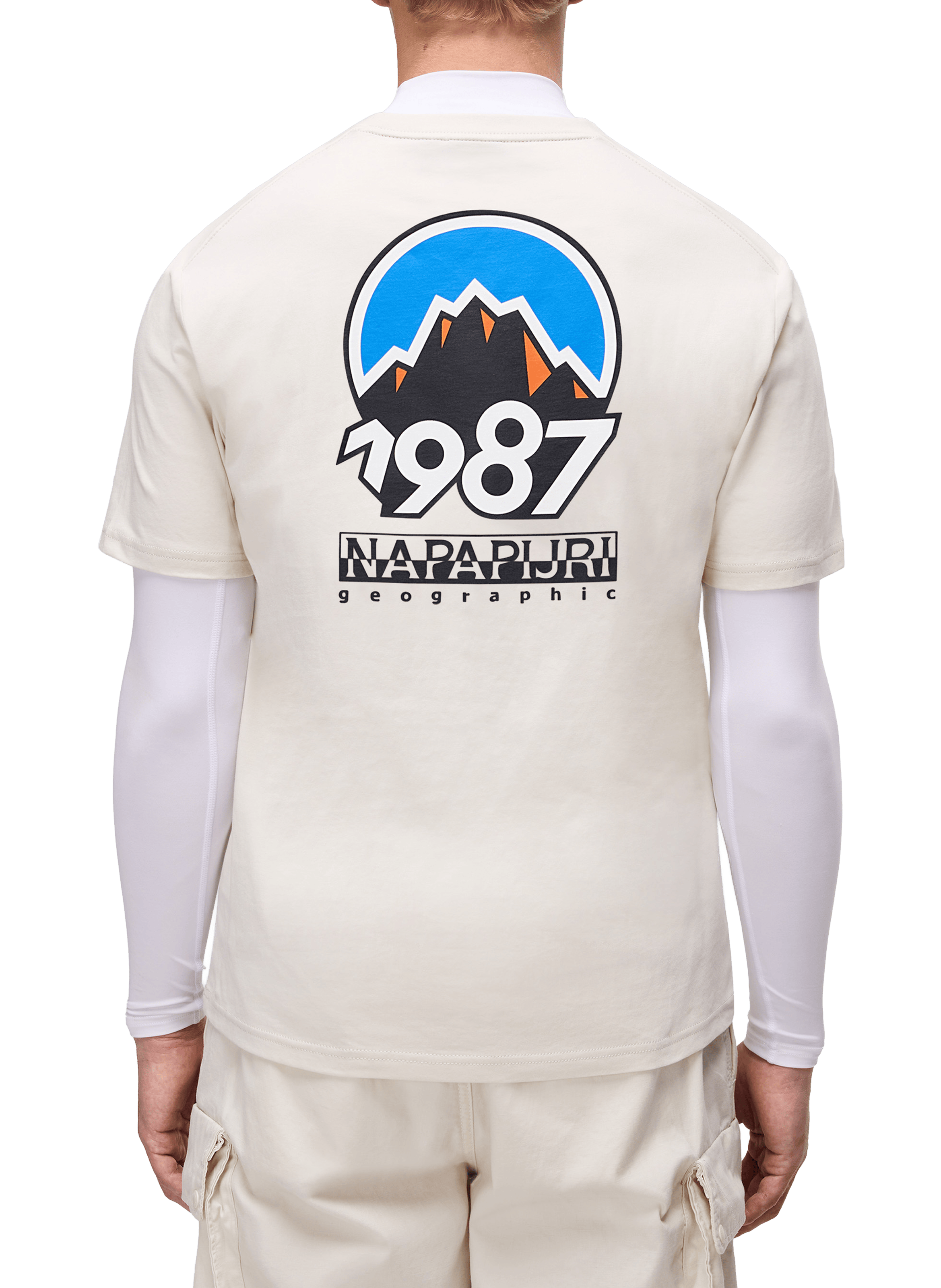 Oversized Printed T-shirt NAPAPIJRI Beige