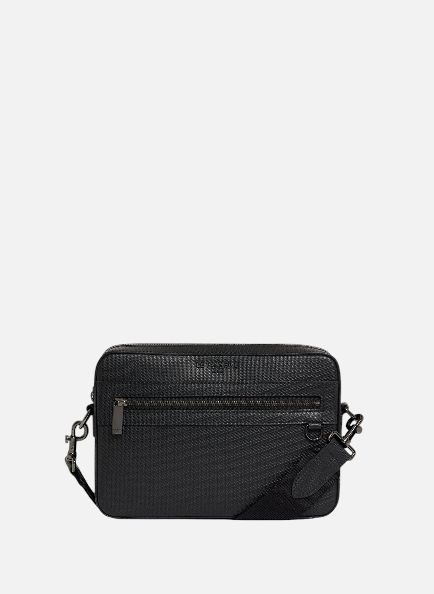 Petite sacoche emile en cuir signature t LE TANNEUR Noir