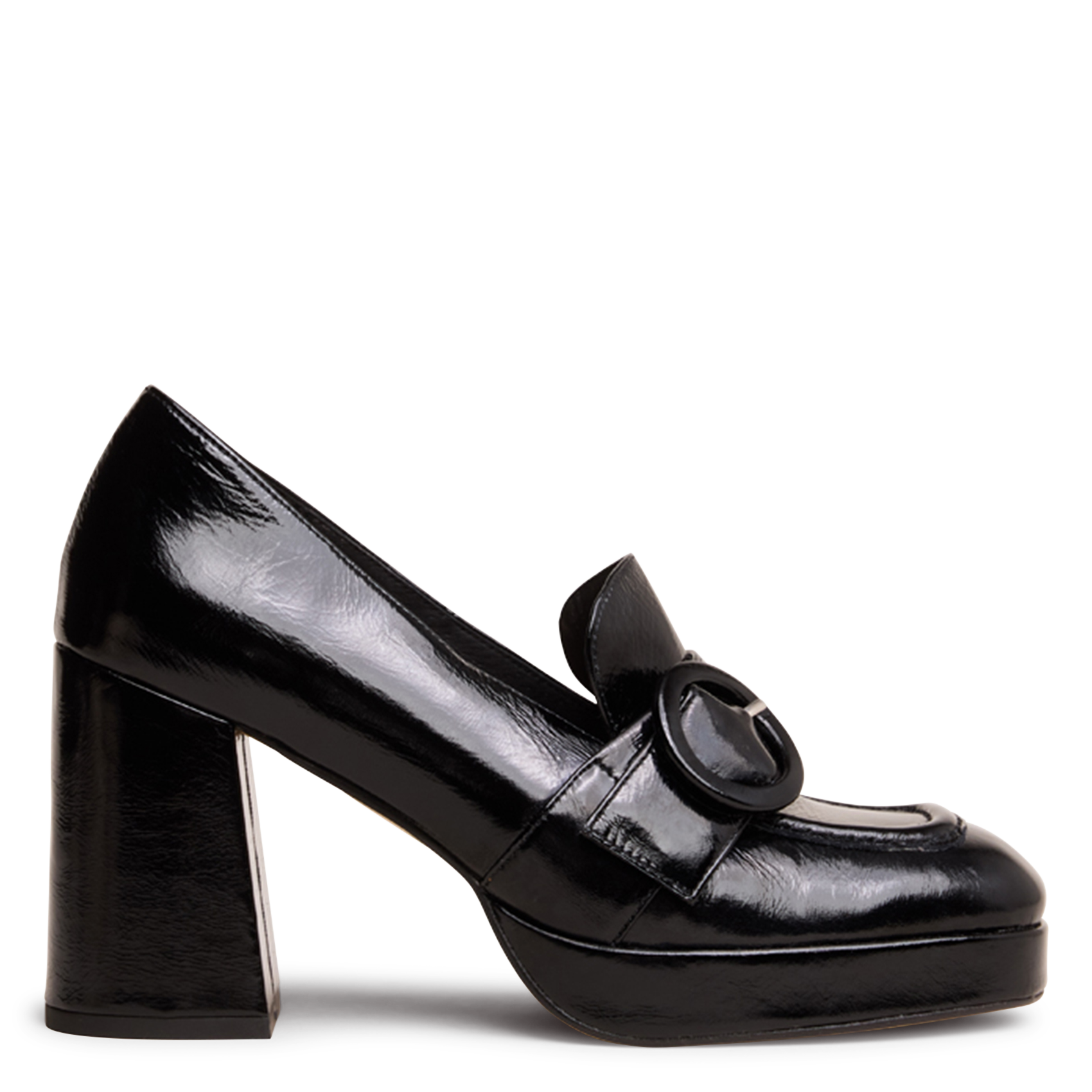 JONAK Mocassins en cuir vernis vaxe Noir