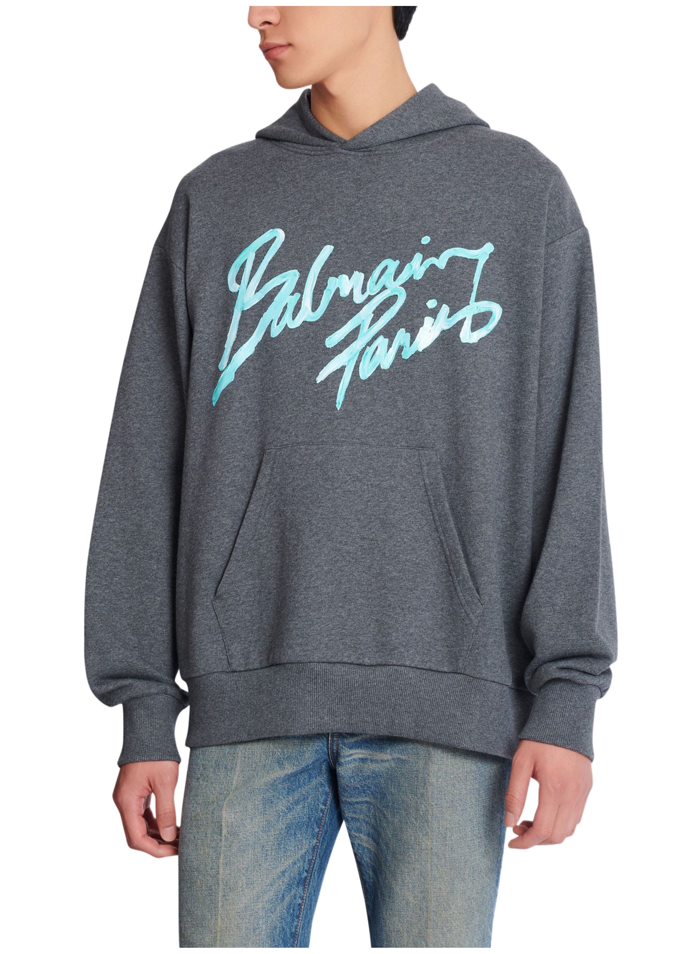 Hoodie avec imprimé BALMAIN Gris