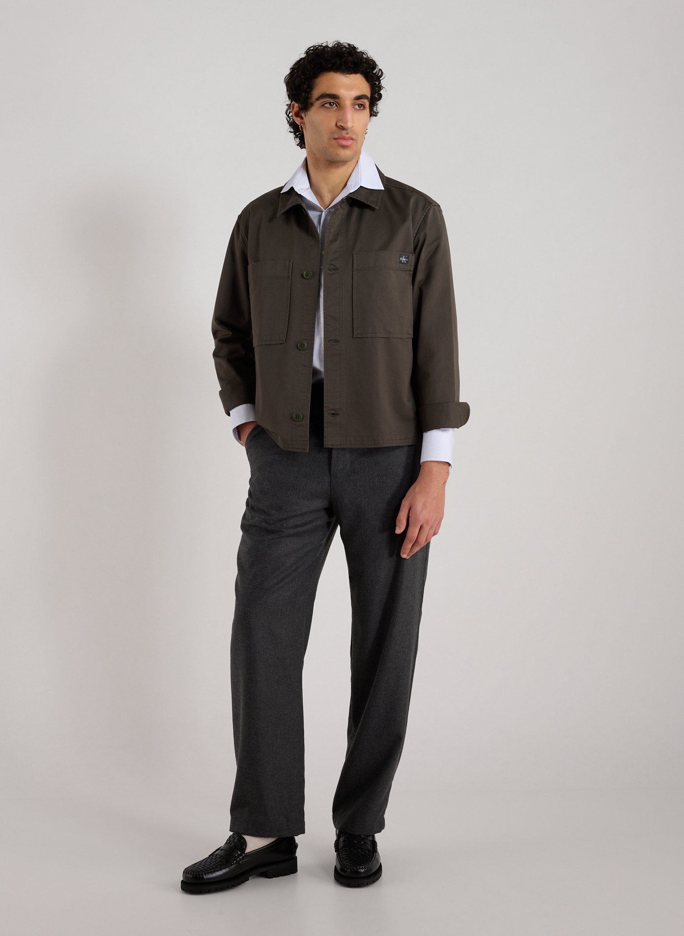 Pantalon droit Fairport en laine mélangée CLOSED Gris