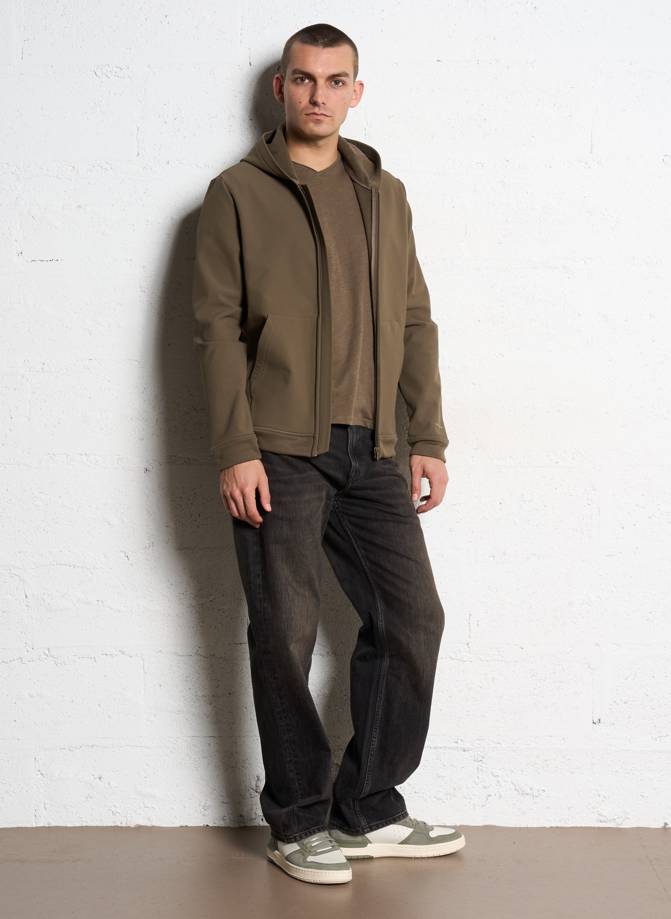 Cardigan droit col rond à capuche IKKS Marron