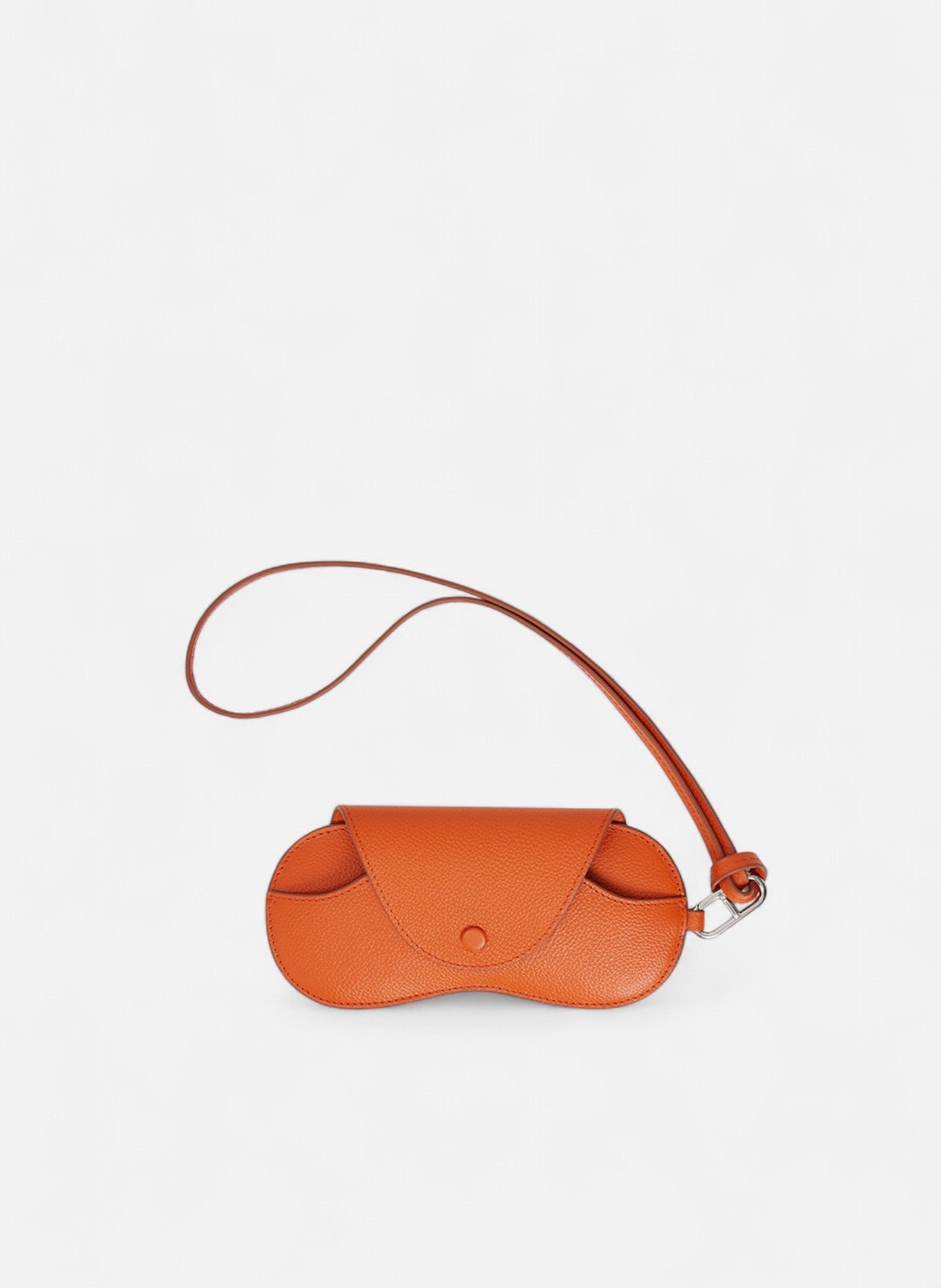 Etui à lunettes charms en cuir grainé LE TANNEUR Orange