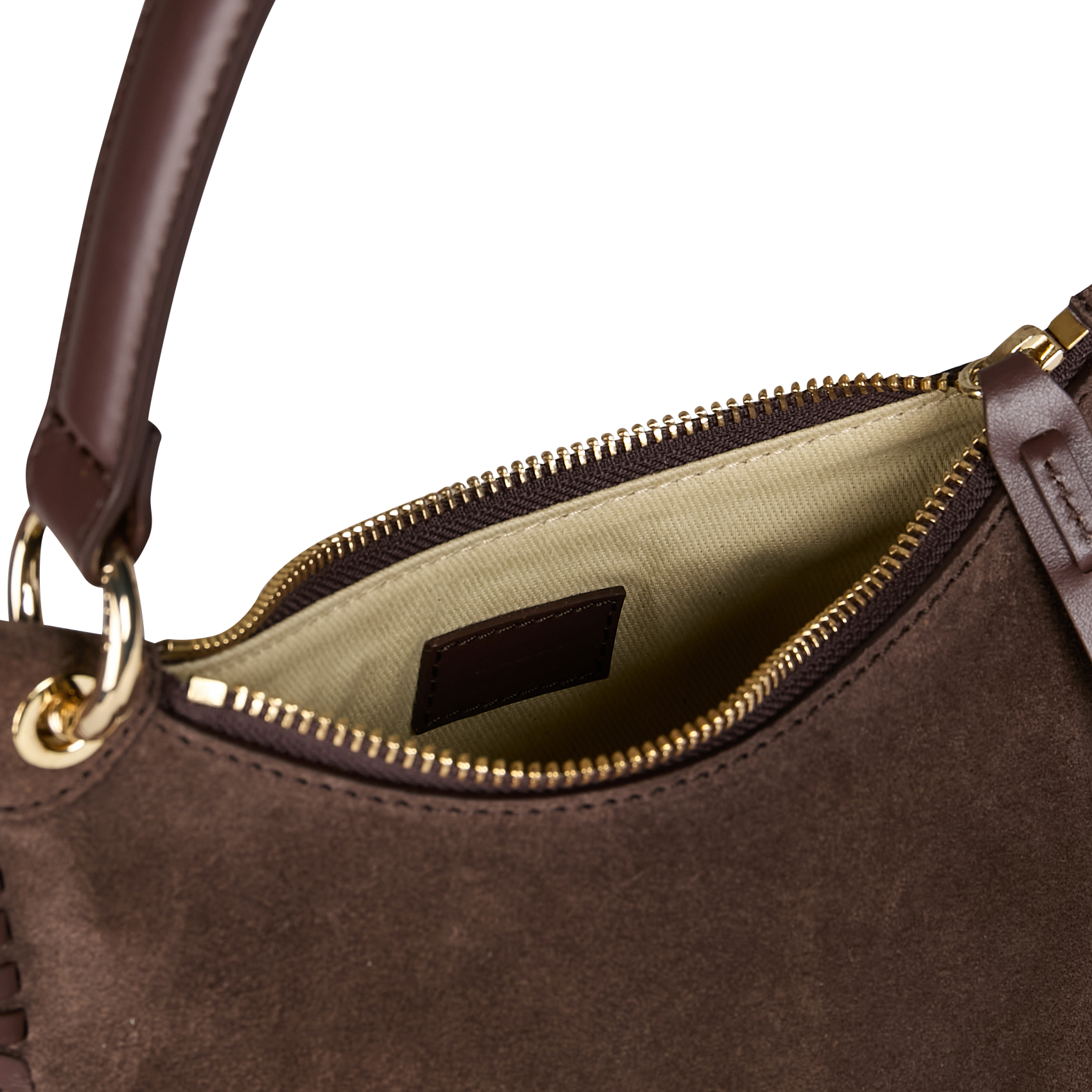 Sac à main en cuir velours swing BA&SH Marron