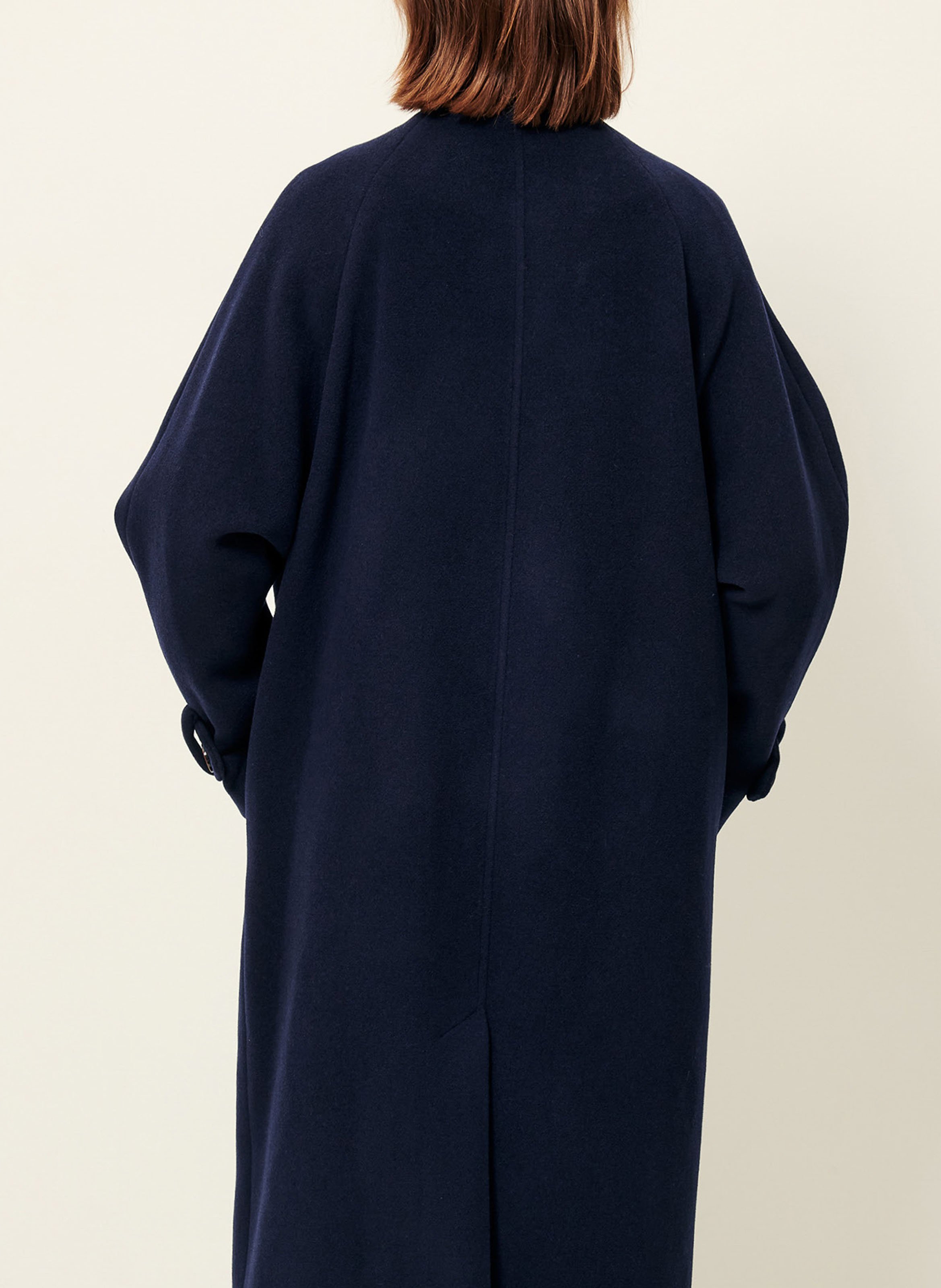 Manteau col montant en laine mélangée bleeckett SESSUN Bleu