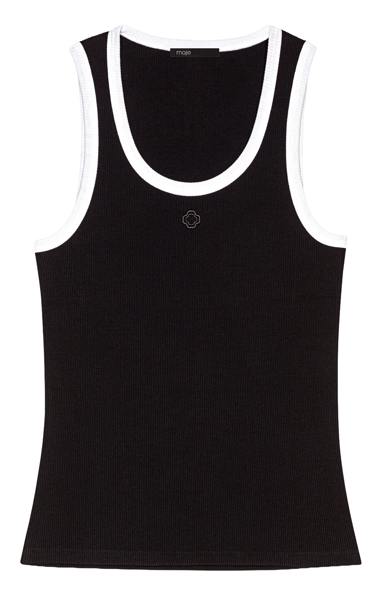 Débardeur col rond en coton mélangé Noir