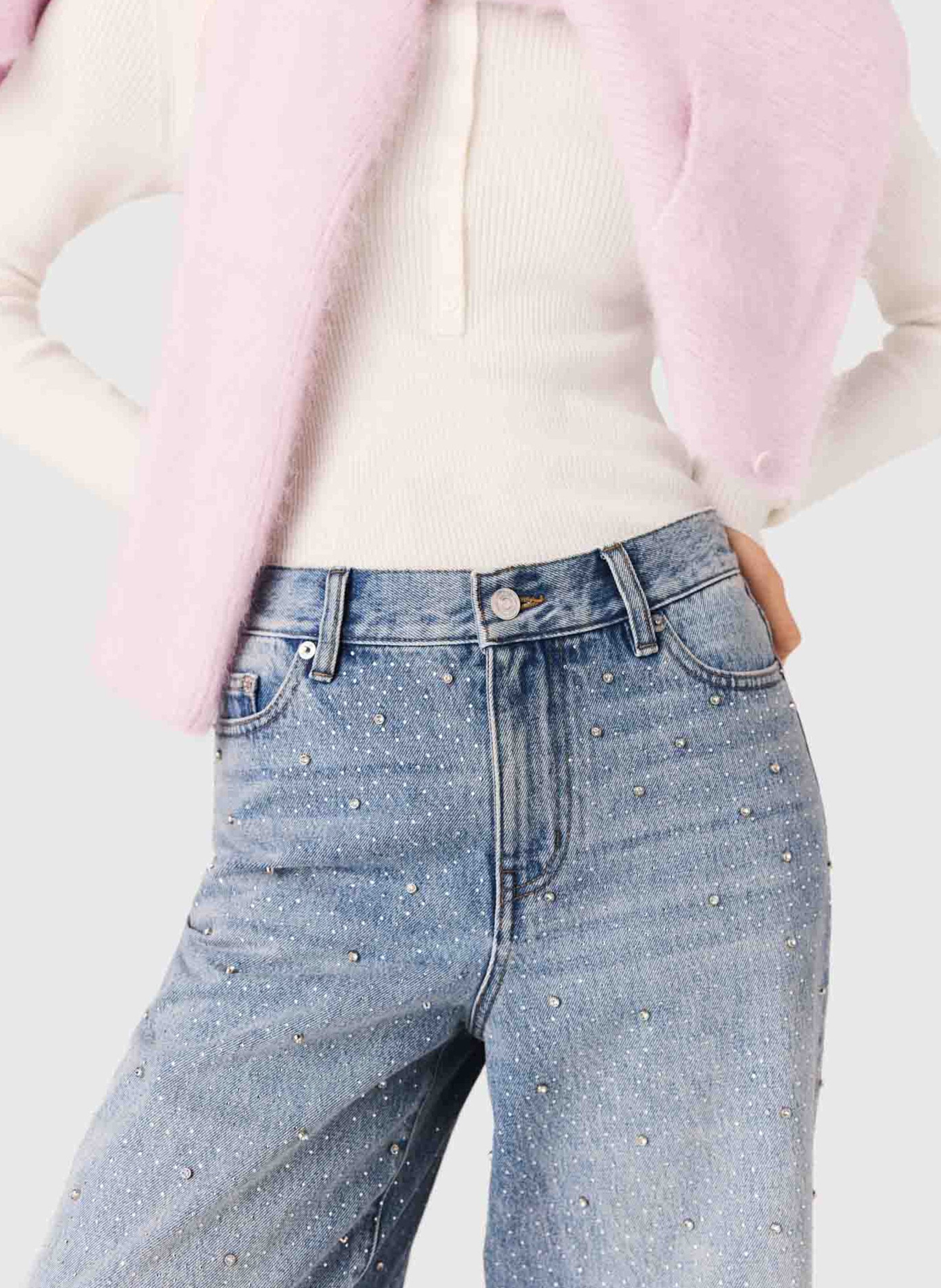 Jean large en coton MAJE Bleu