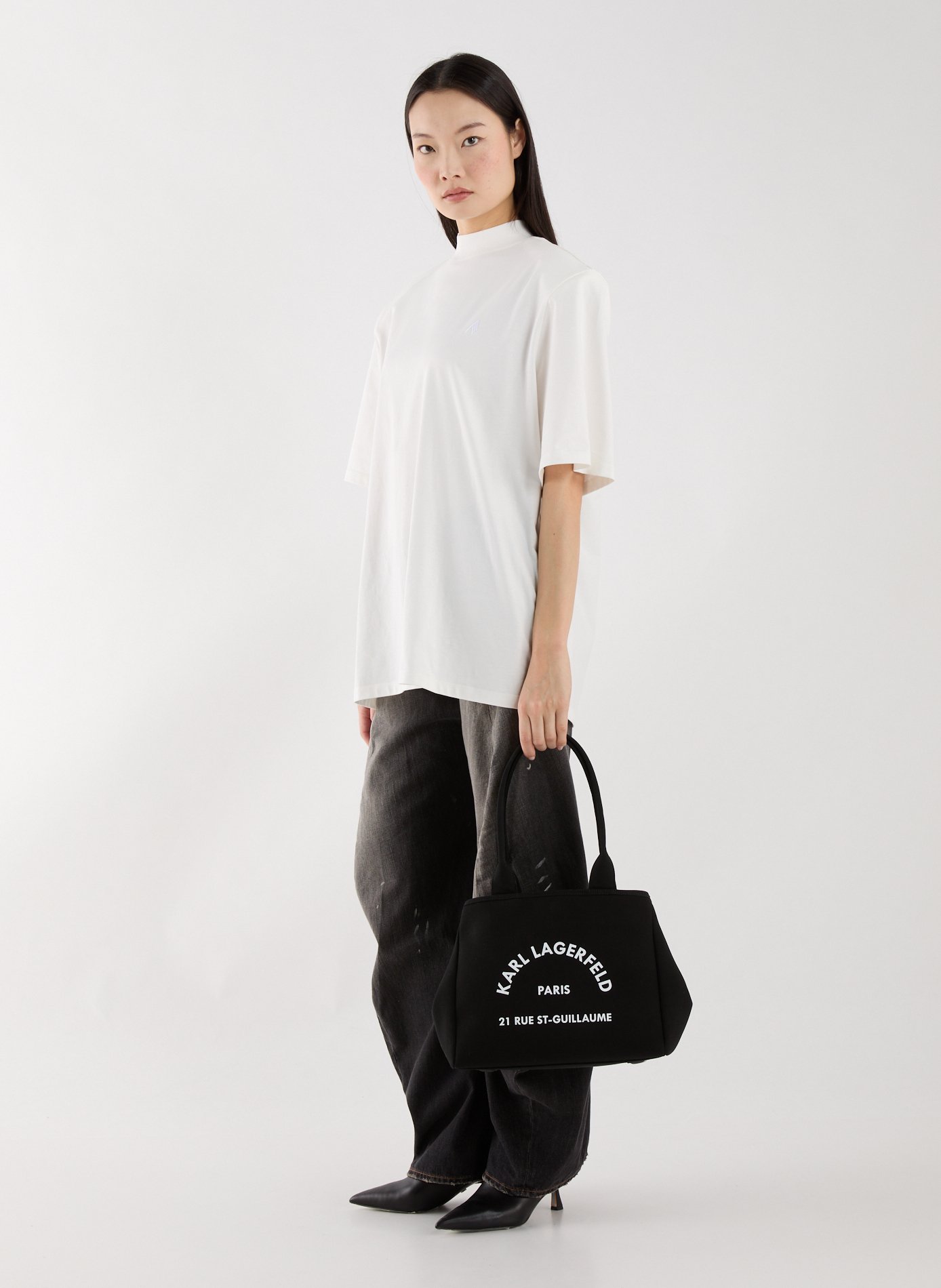 Sac à main en coton KARL LAGERFELD Noir