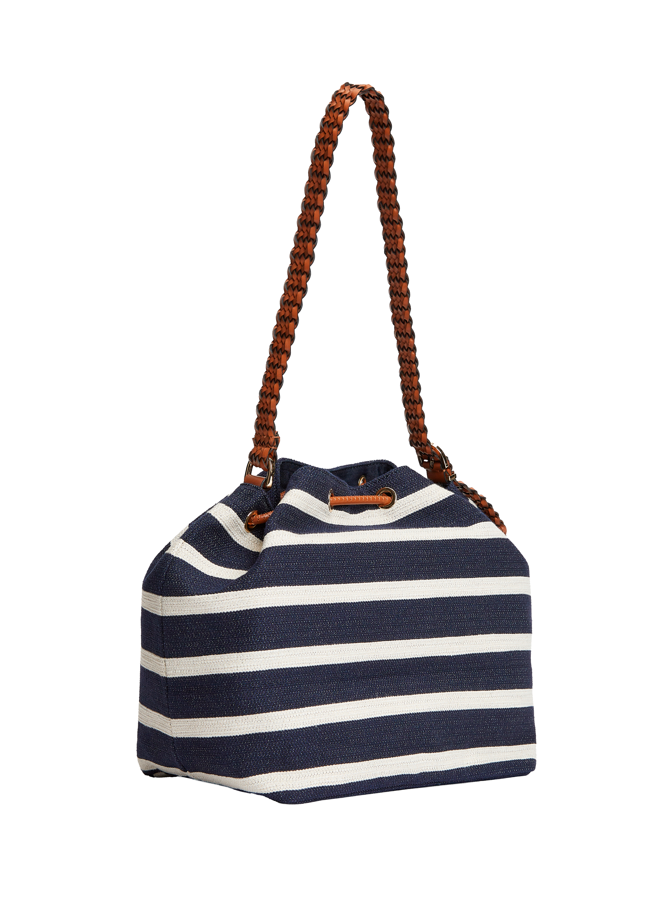 Sac seau ajustable rayé à logo en coton mélangé TOMMY HILFIGER Bleu