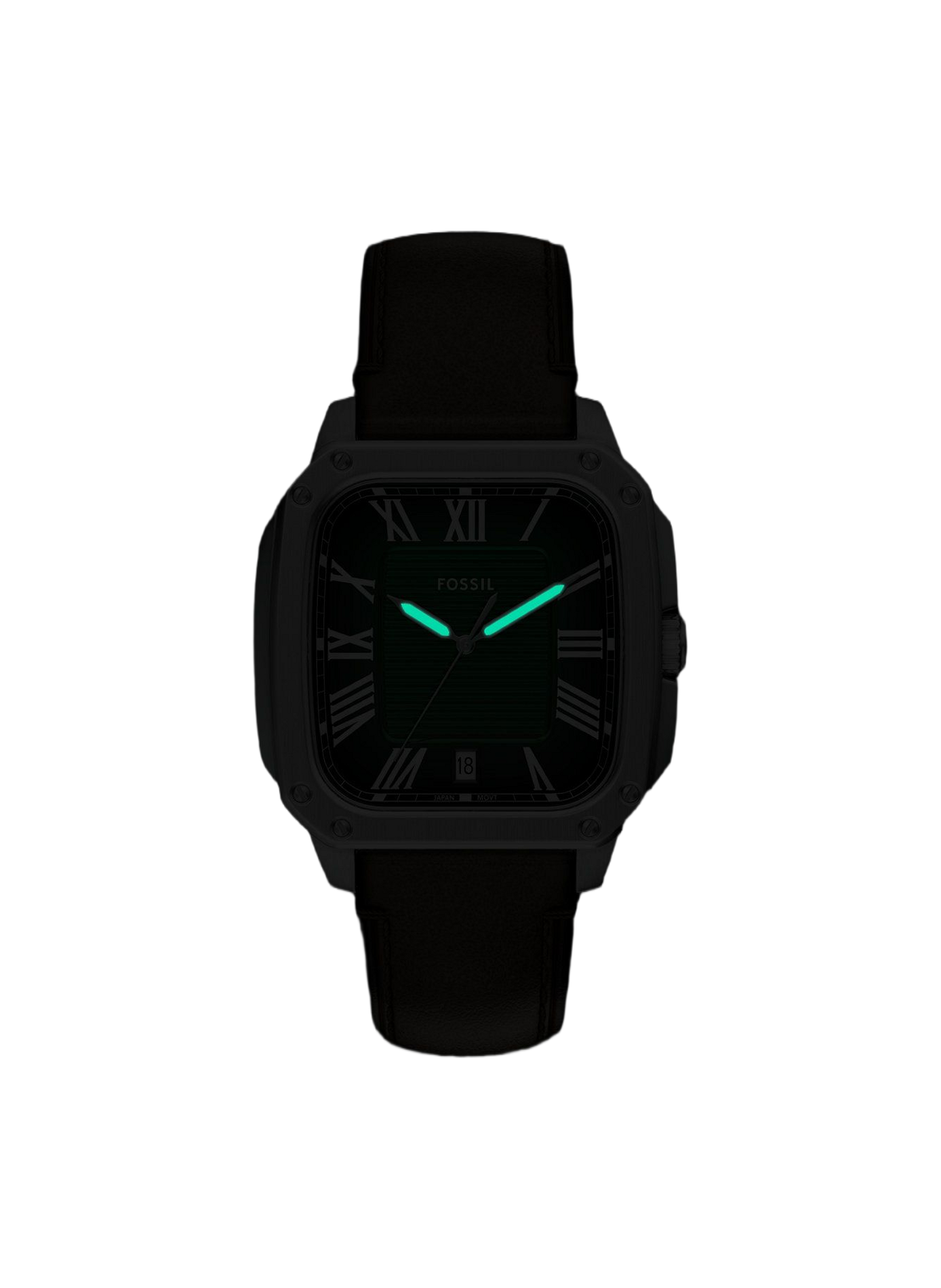 Montre Crossby bracelet en cuir FOSSIL Vert