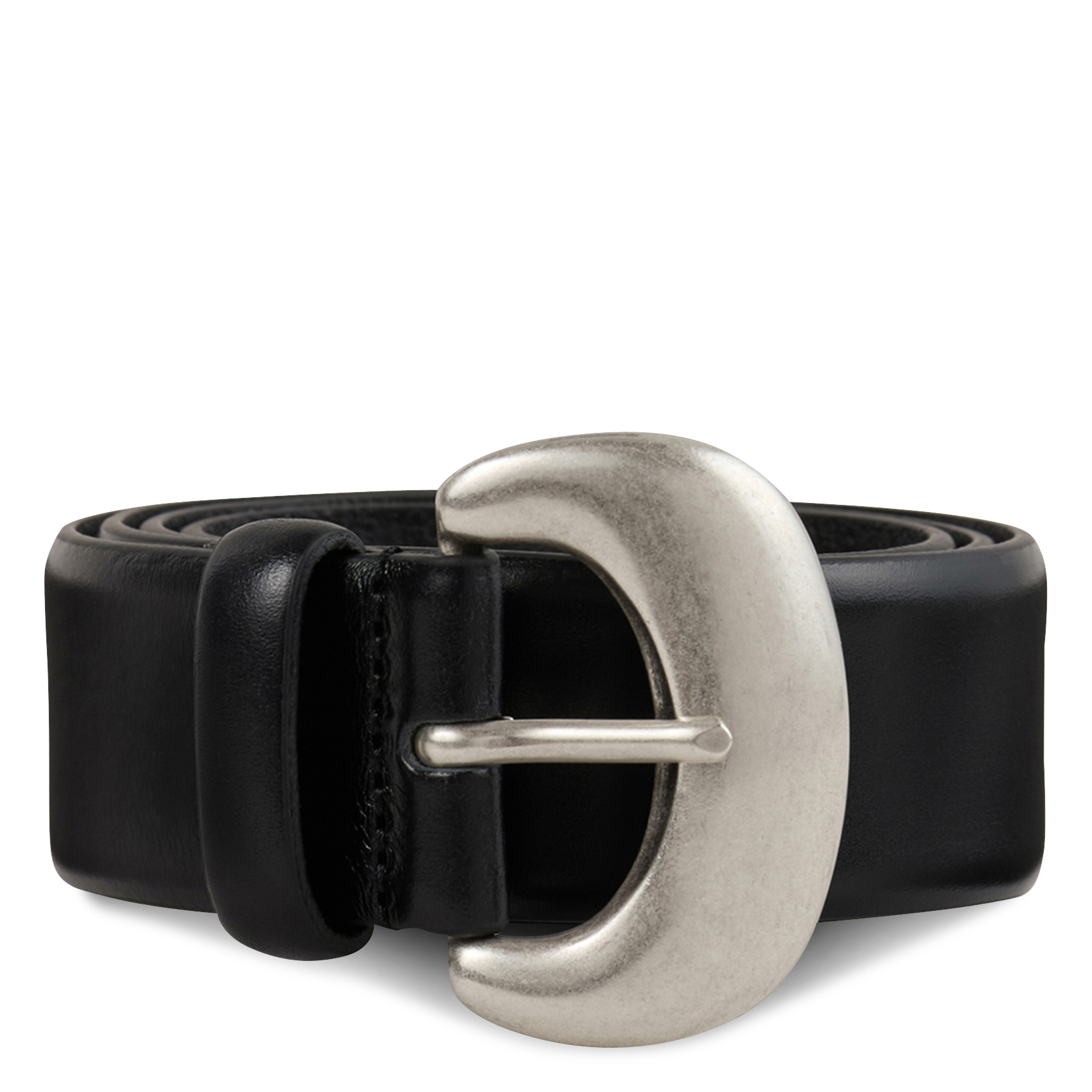 Ceinture à boucle en cuir brad BA&SH Noir