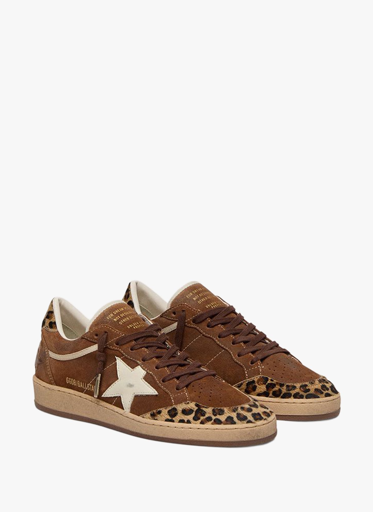 Baskets Ball Star détail léopard en cuir suédé