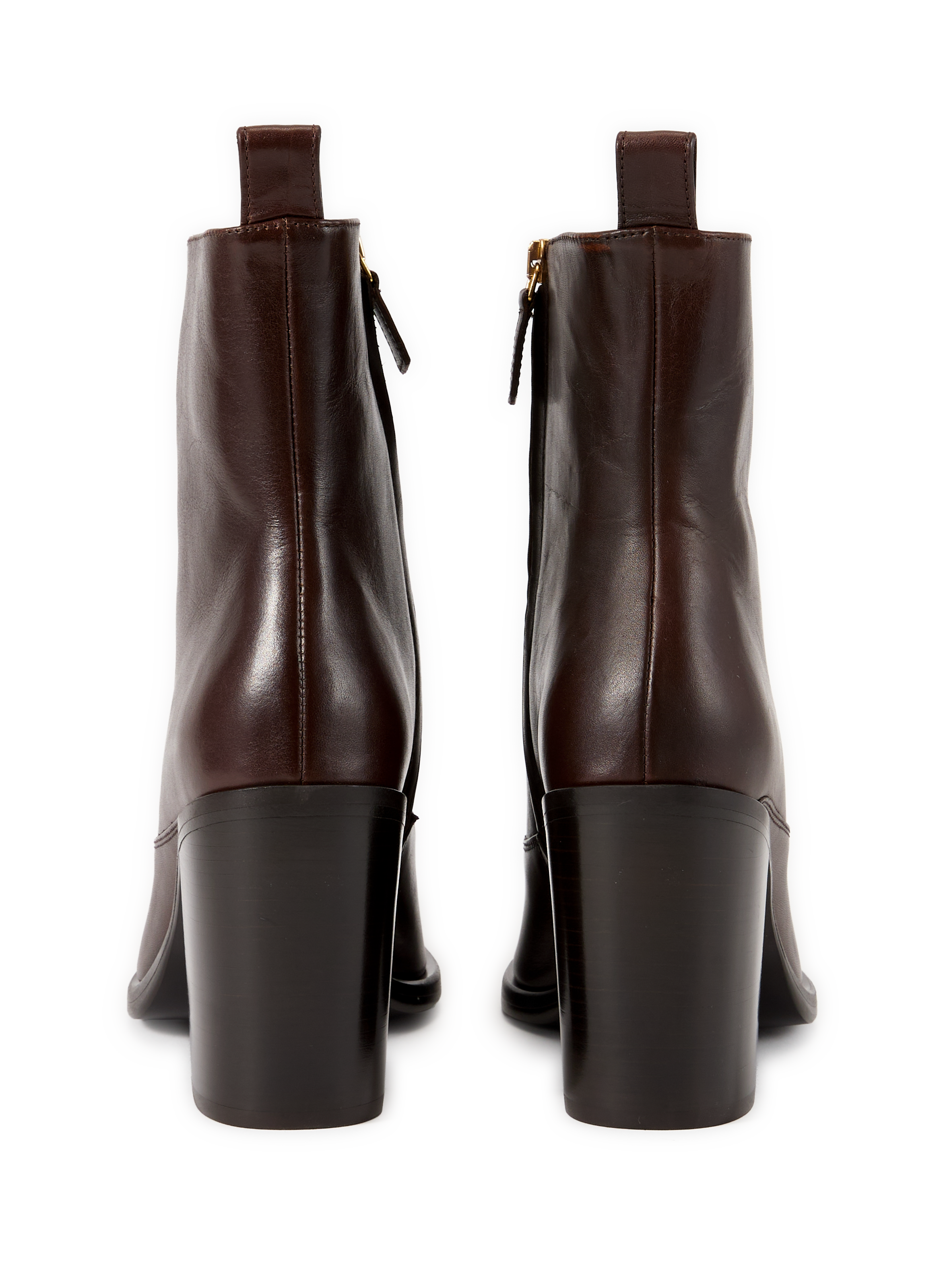 Bottines Phoenix à talon en cuir CHLOÉ Marron