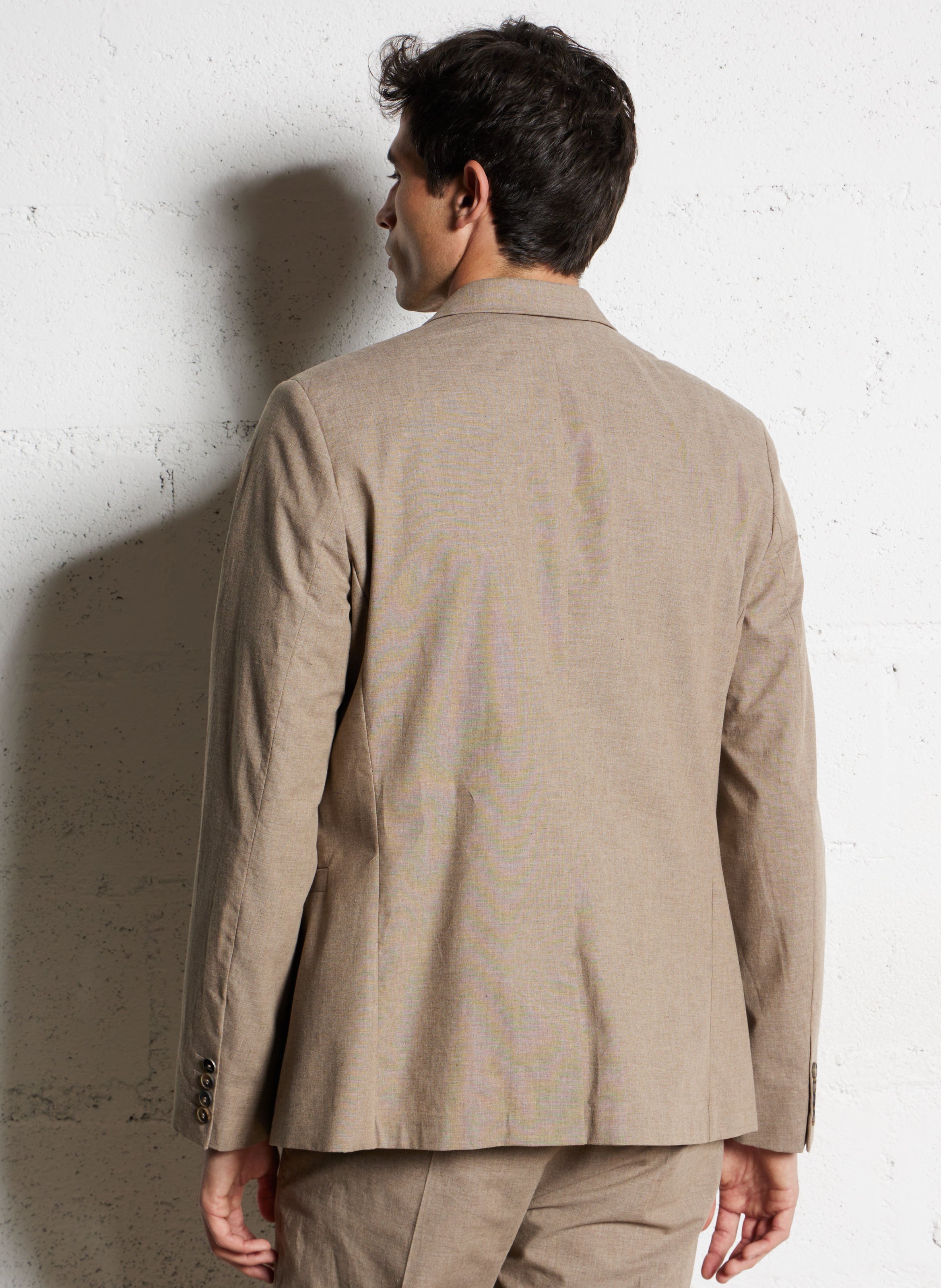 Veste col tailleur en coton IKKS Beige