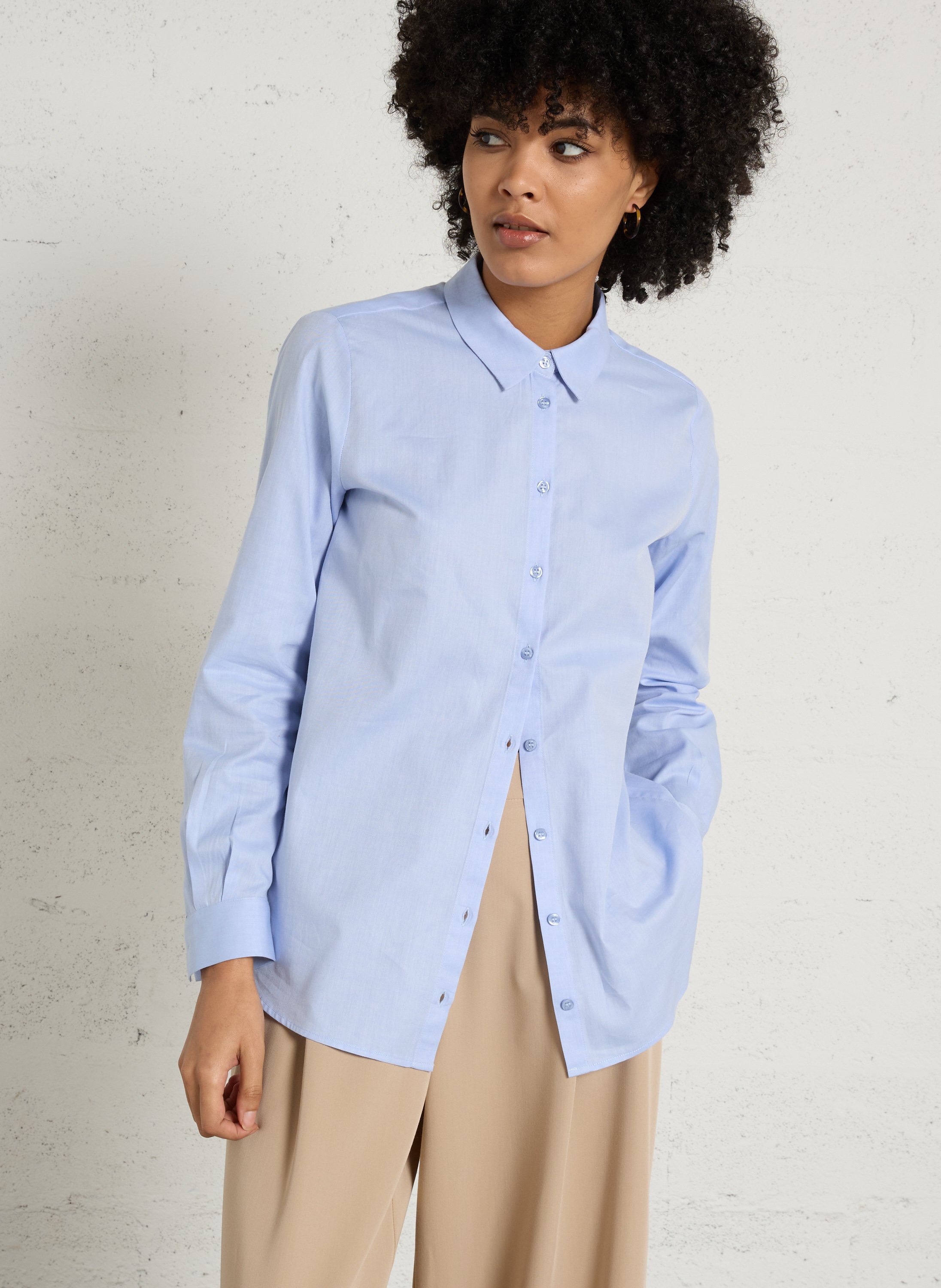Chemise droite col classique en coton carla MAISON 123 Bleu