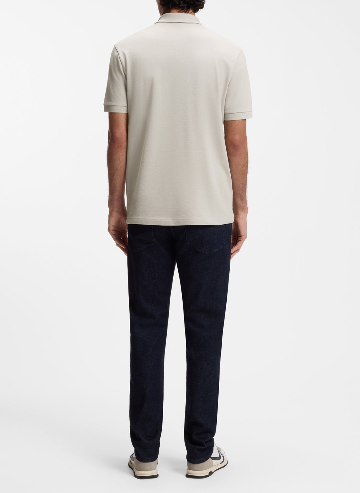 Polo slim-fit en coton mélangé BOSS Argent