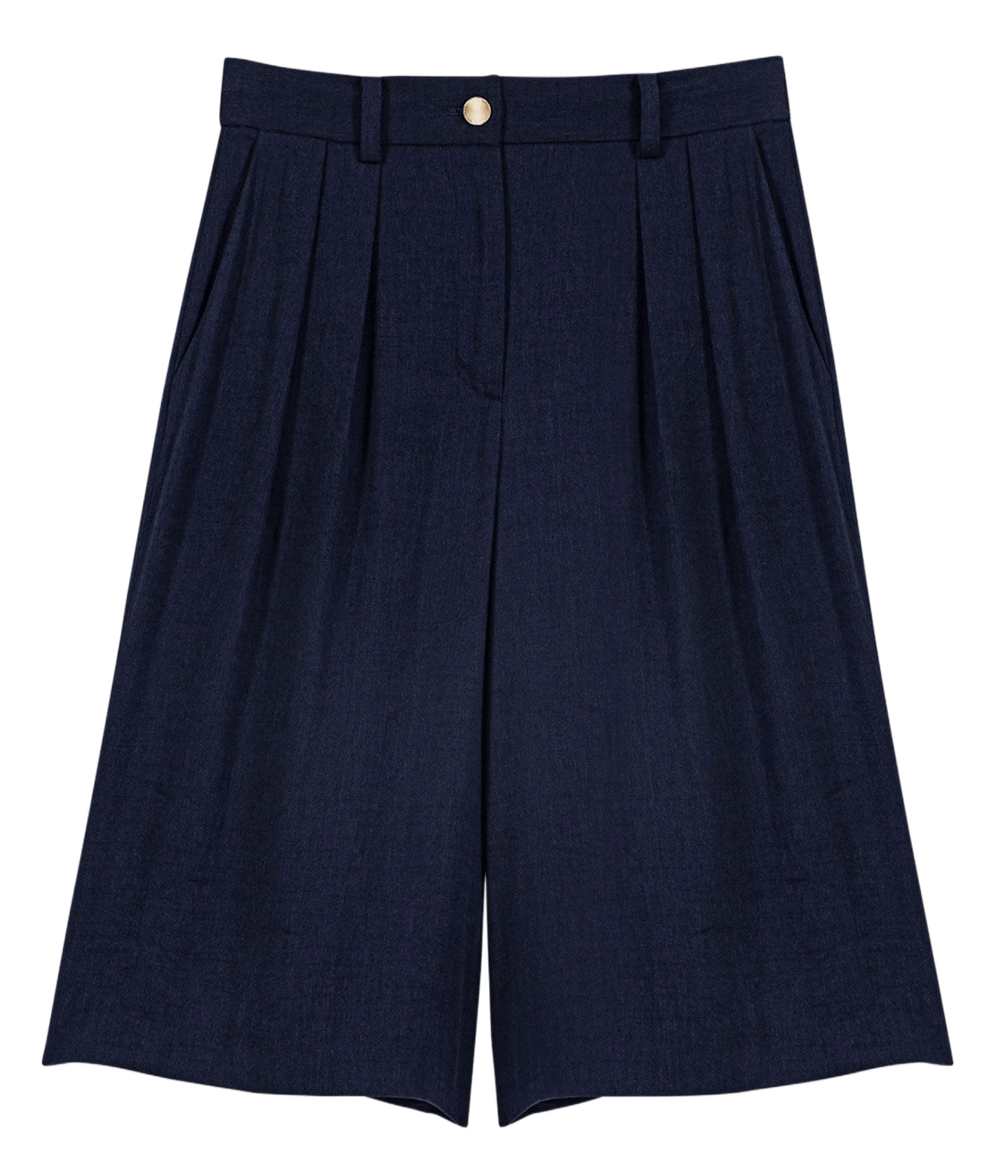 Bermuda large en lin mélangé MAJE Bleu