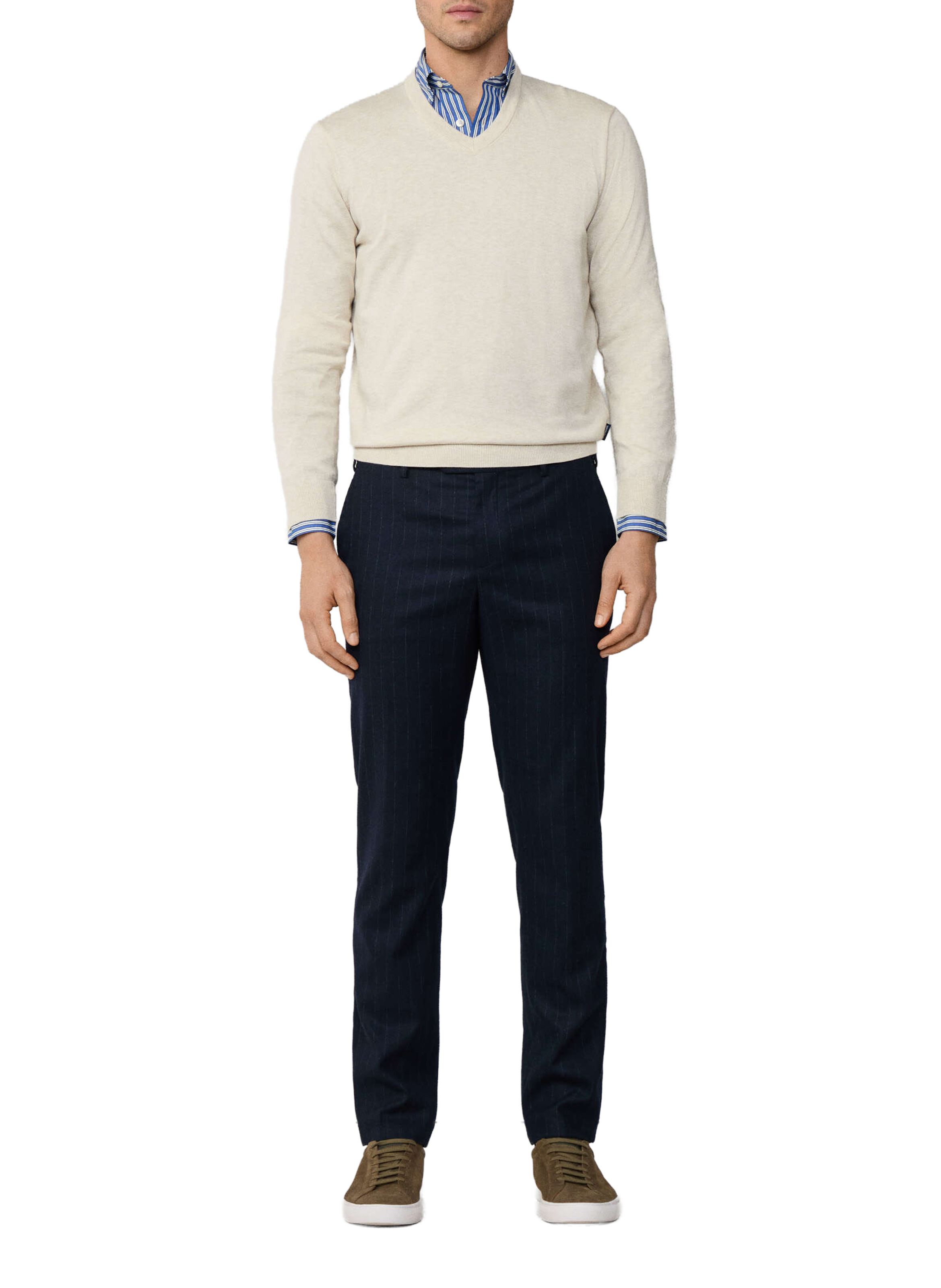 Cotton and linen jumper FACONNABLE Beige