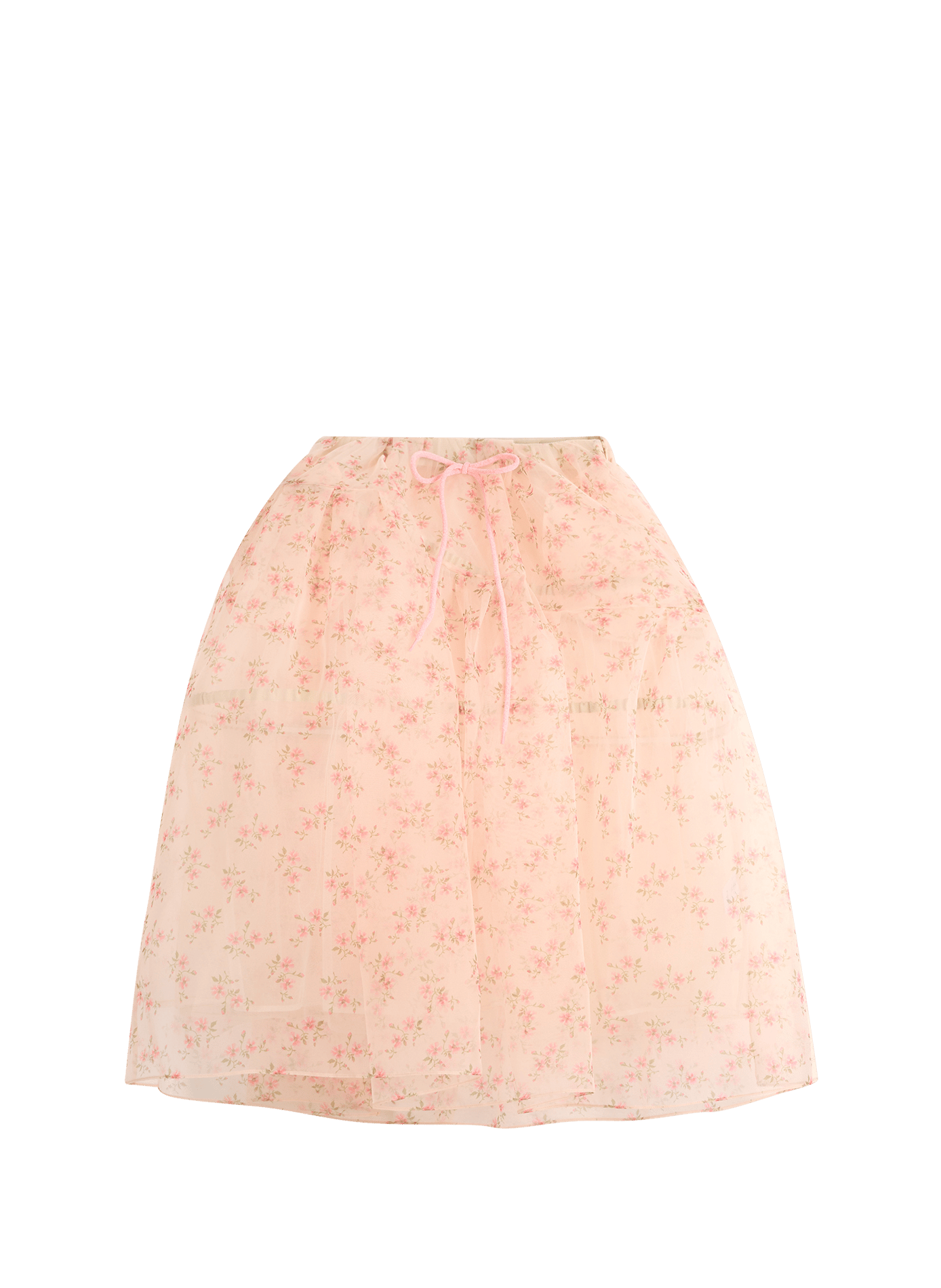 Jupe midi à volants en voile transparent SIMONE ROCHA Argent