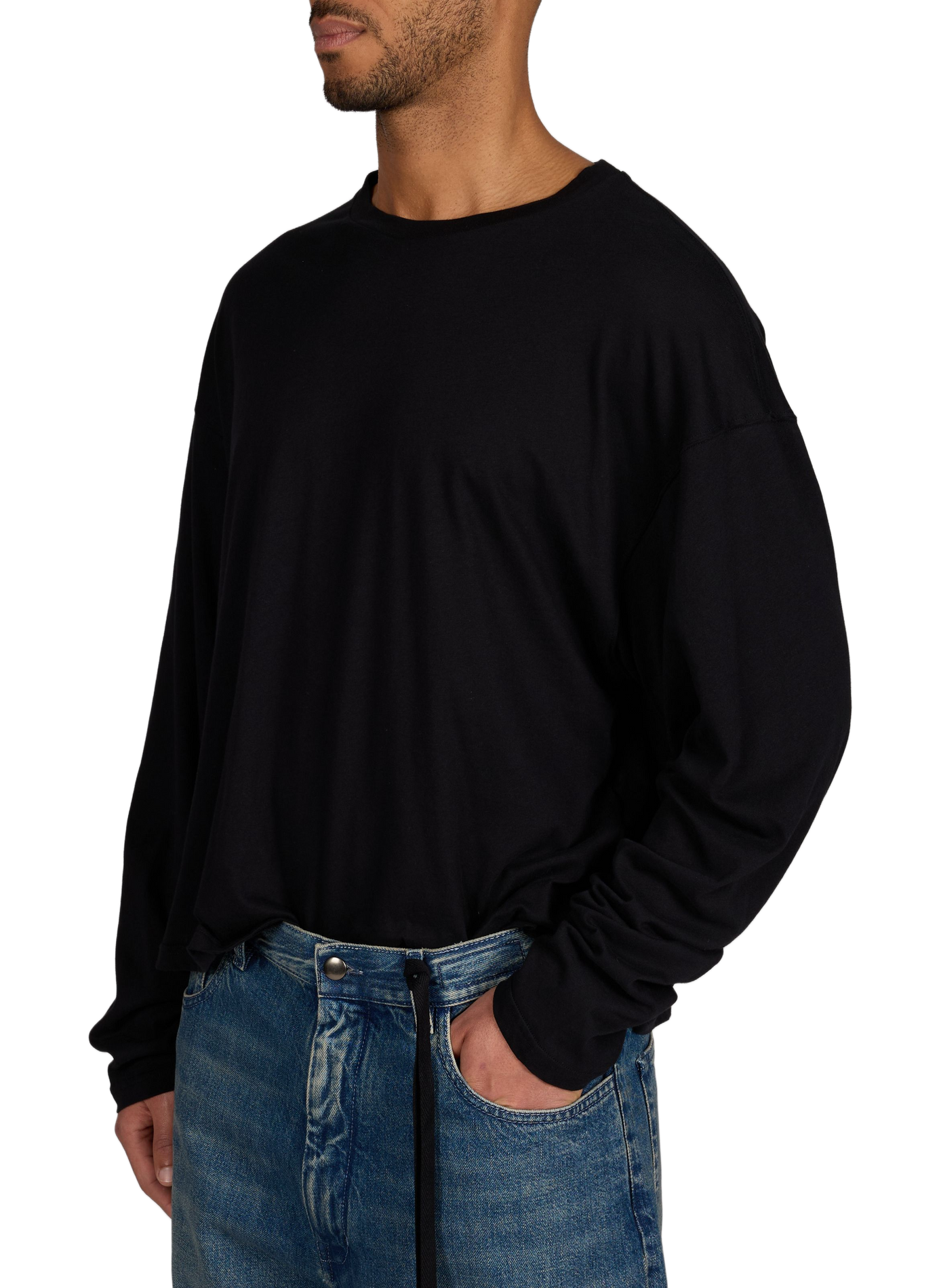 T-shirt Emil Hollow Sound in cotton ANN DEMEULEMEESTER Black