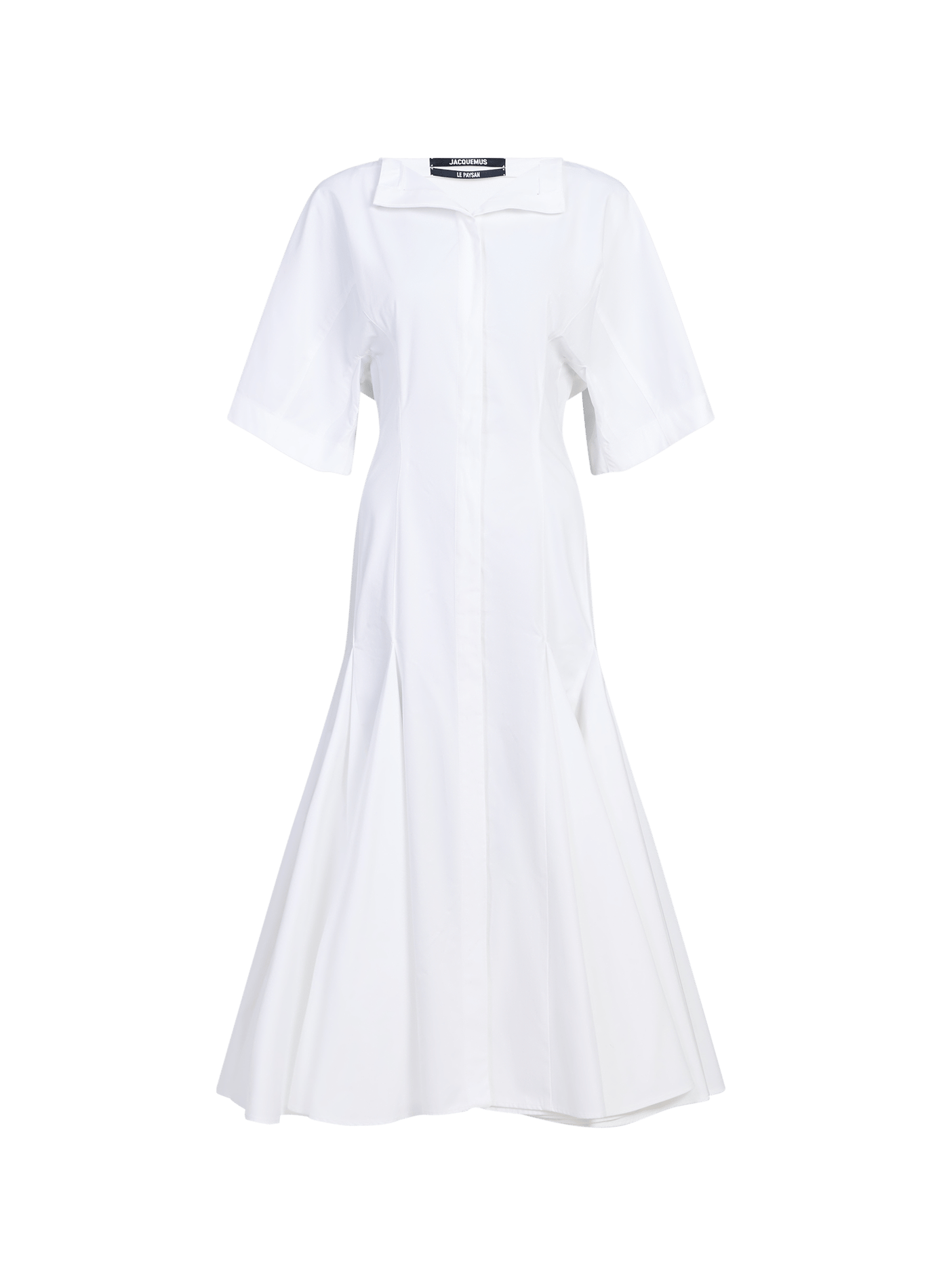 Robe longue évasée en coton JACQUEMUS Blanc