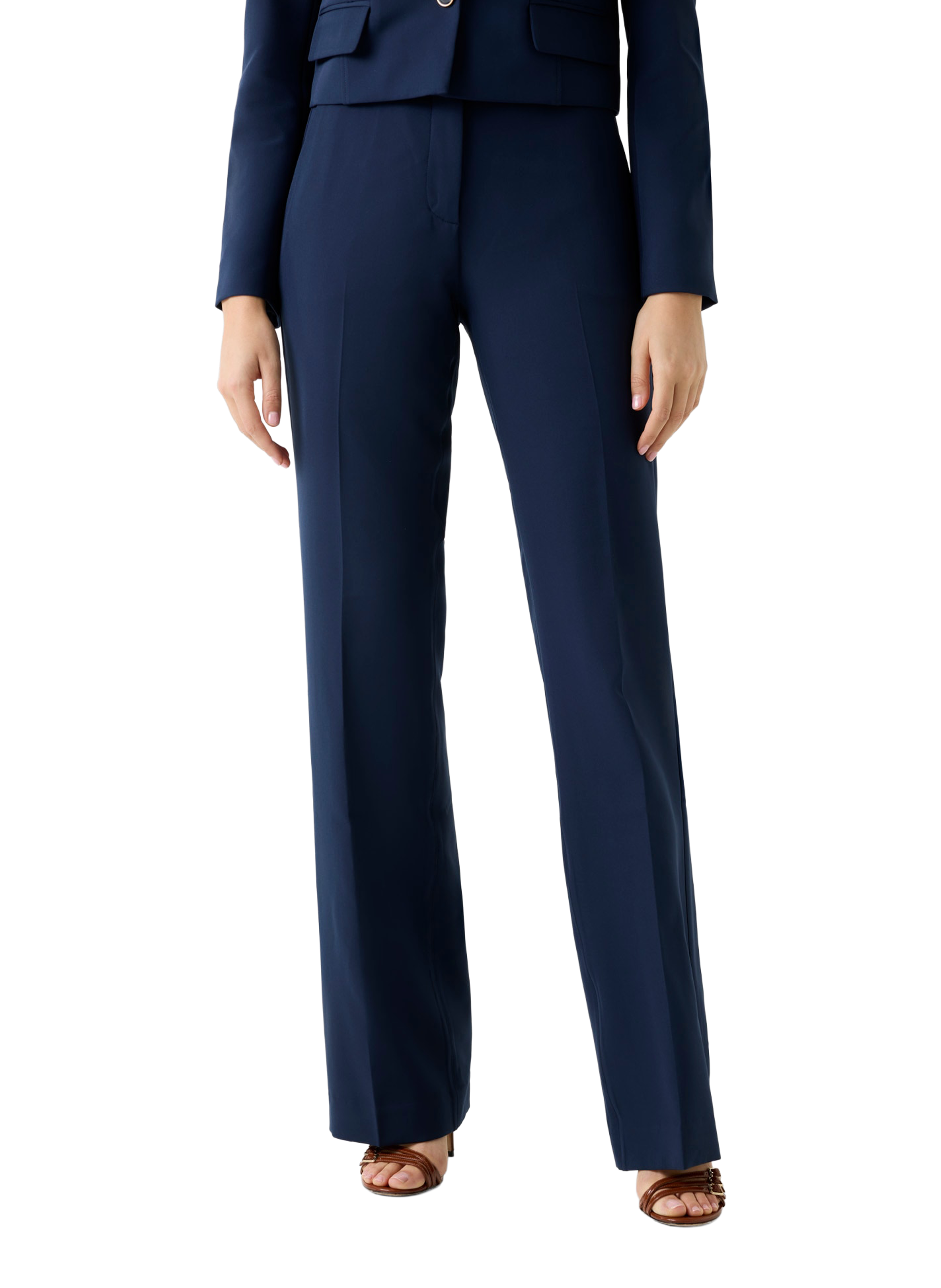 Pantalon droit uni avec ceinture GUESS Bleu