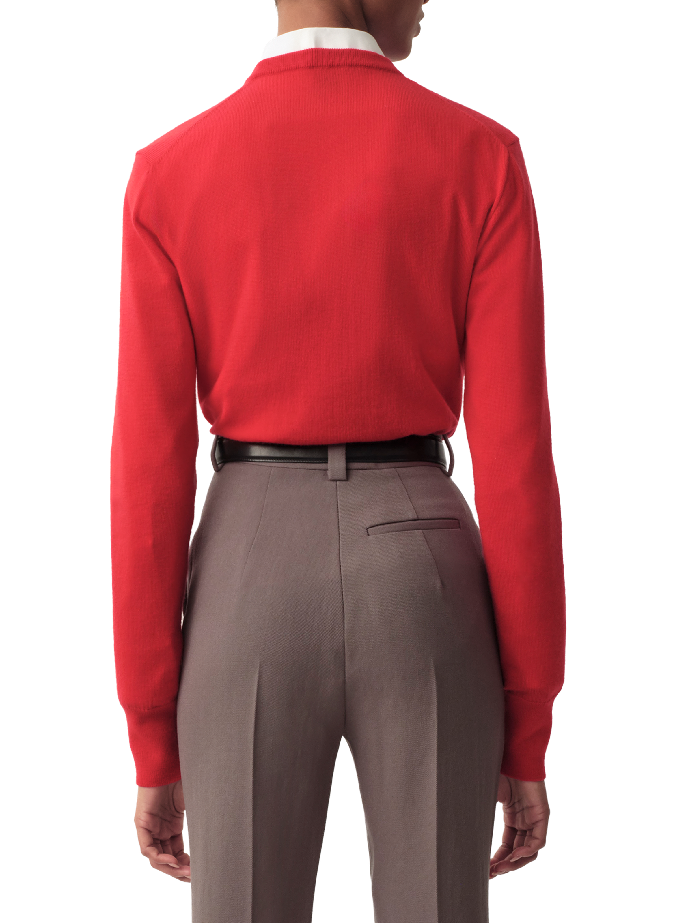 Cardigan droit en laine Calvin Klein Collection Rouge