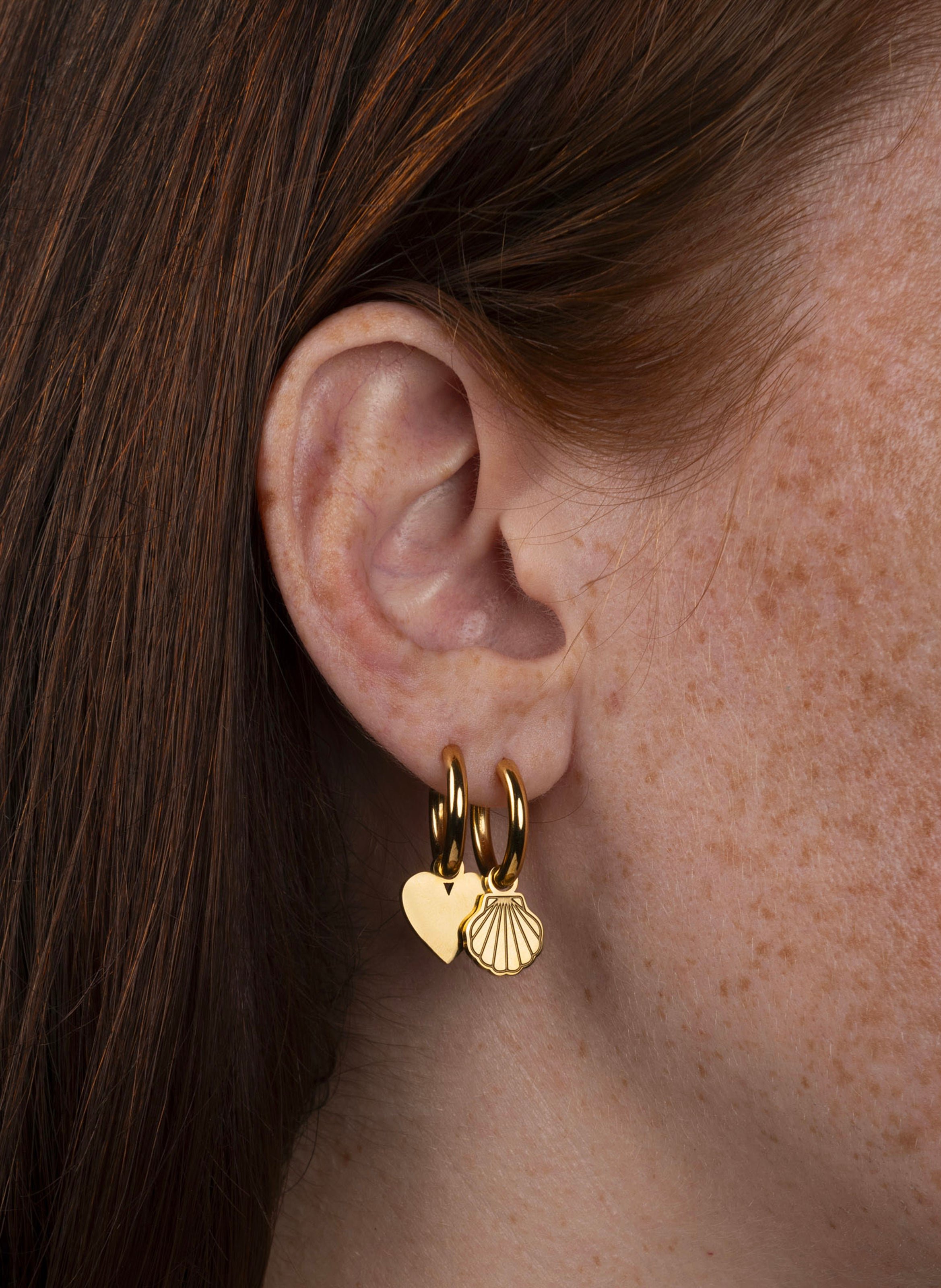 Boucles d'oreille mermaid en acier inoxydable KURAGE GINZA Doré