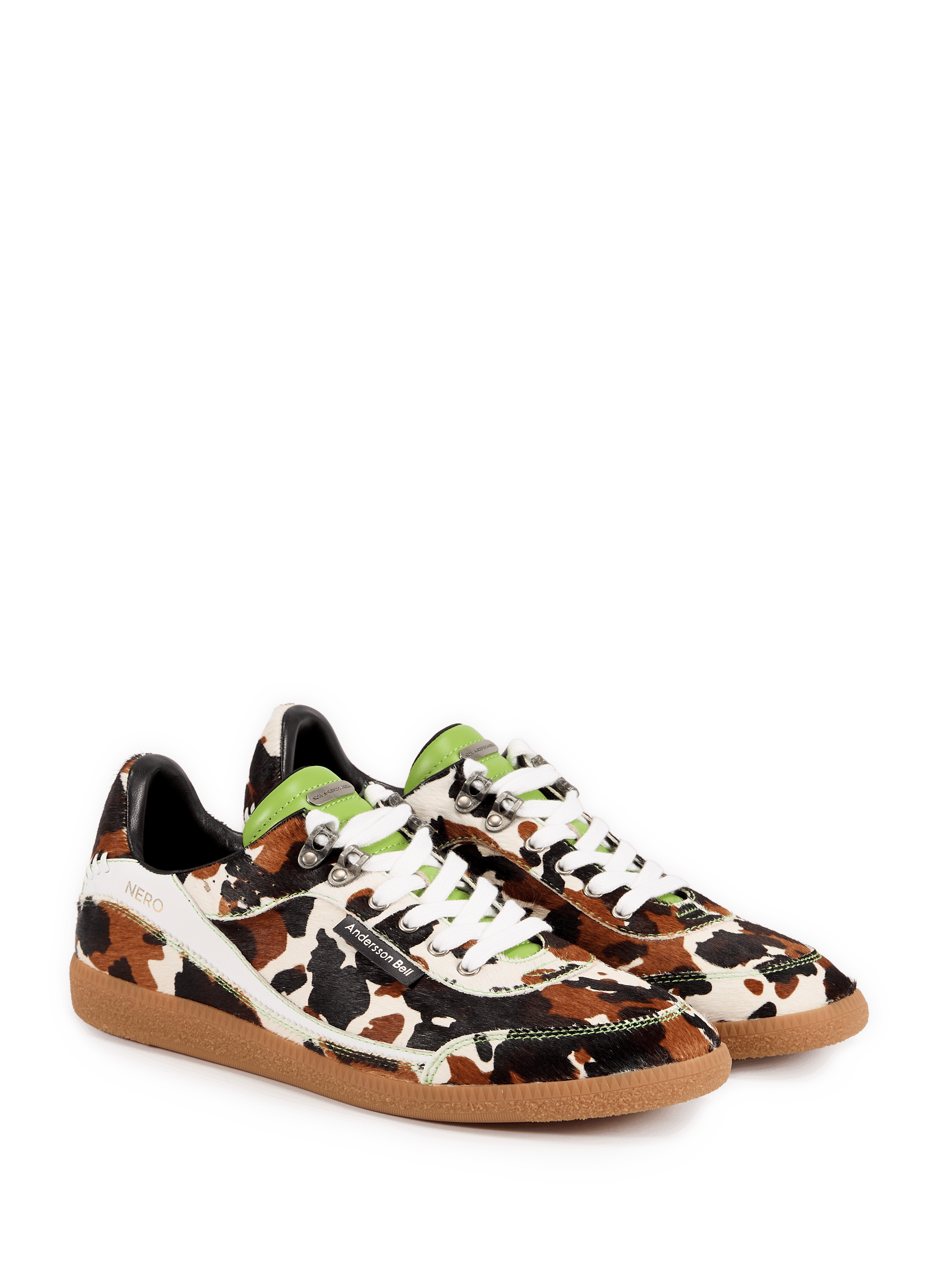 Cow print leather sneakers ANDERSSON BELL Multicolour