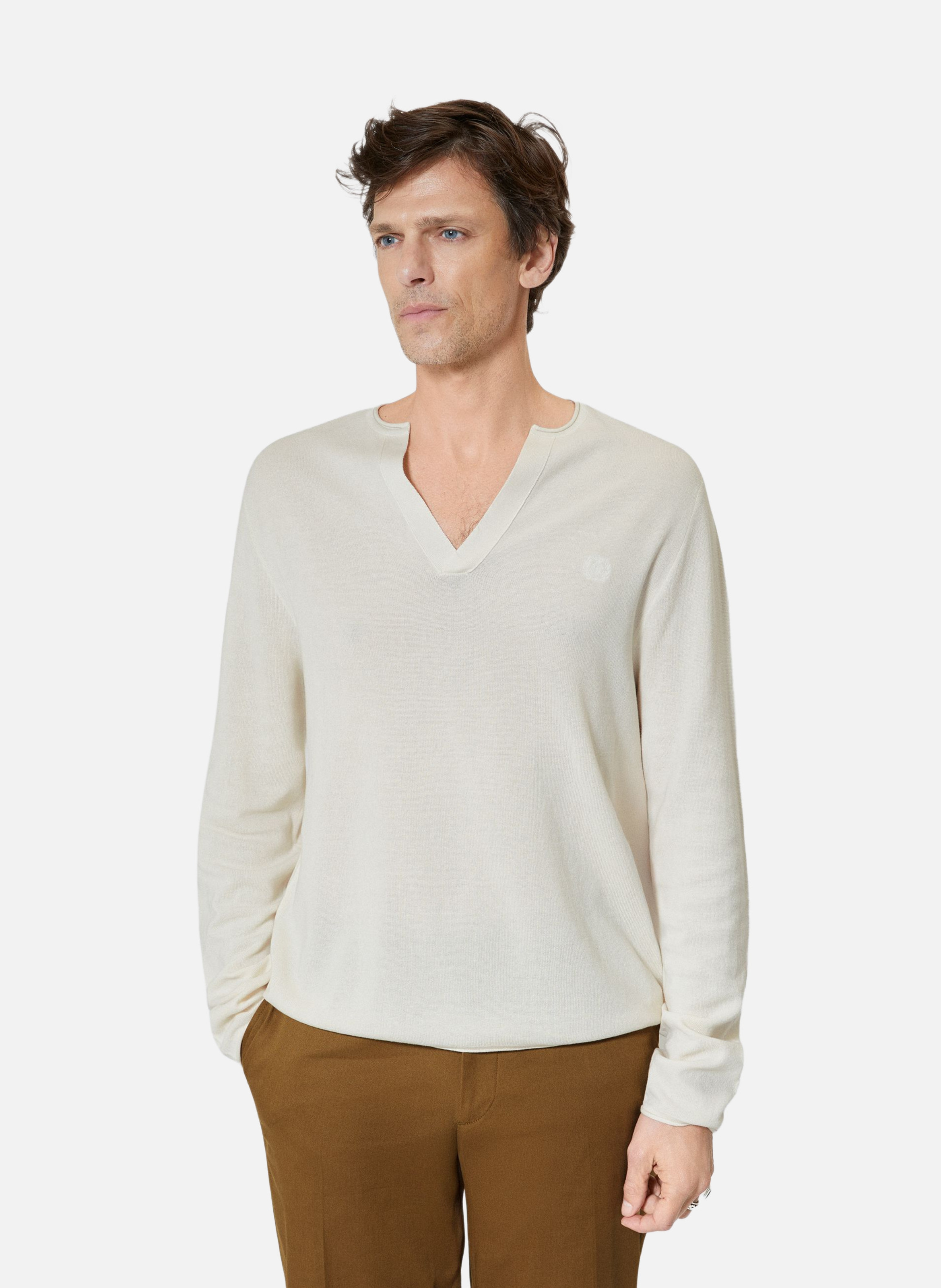 Pull col tunisien THE KOOPLES Beige