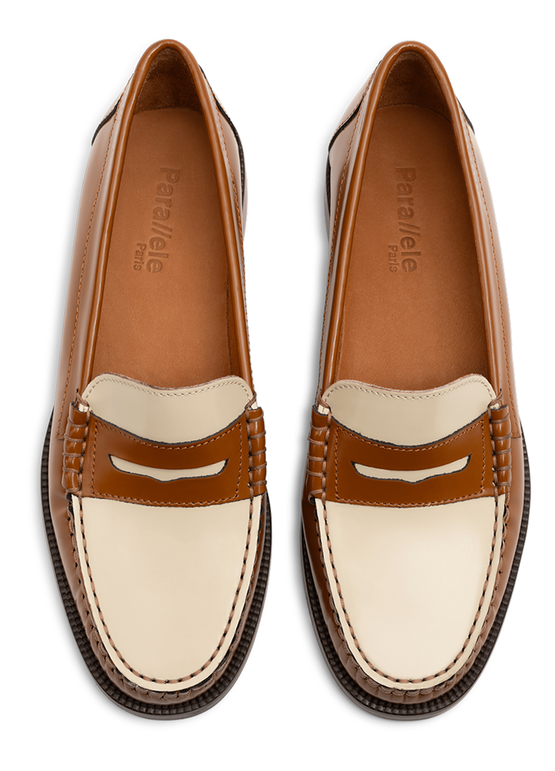 Mocassins stanford en veau brossé PARALLELE Marron
