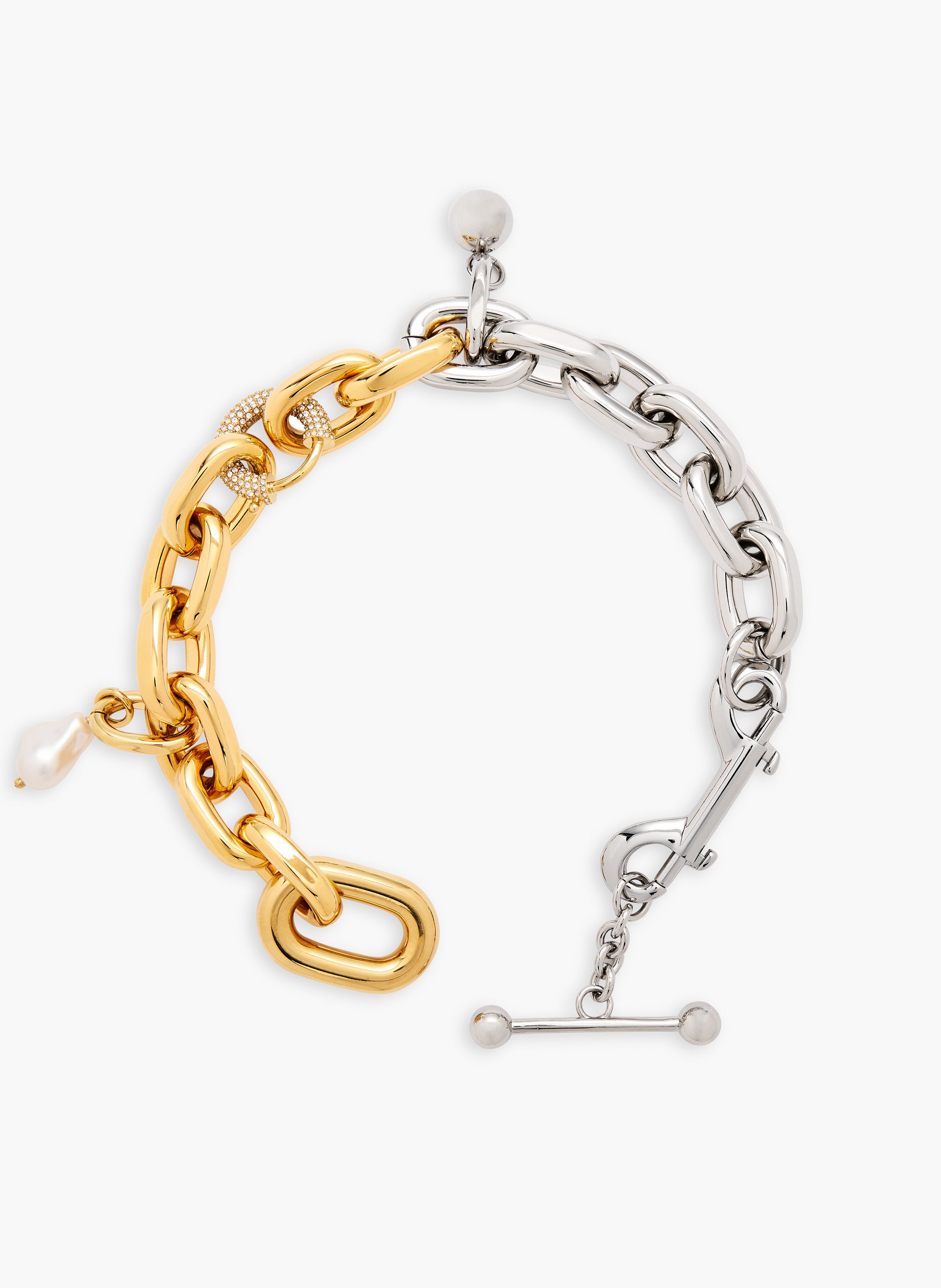 Collier xl link bicolore de style punk RABANNE Argent