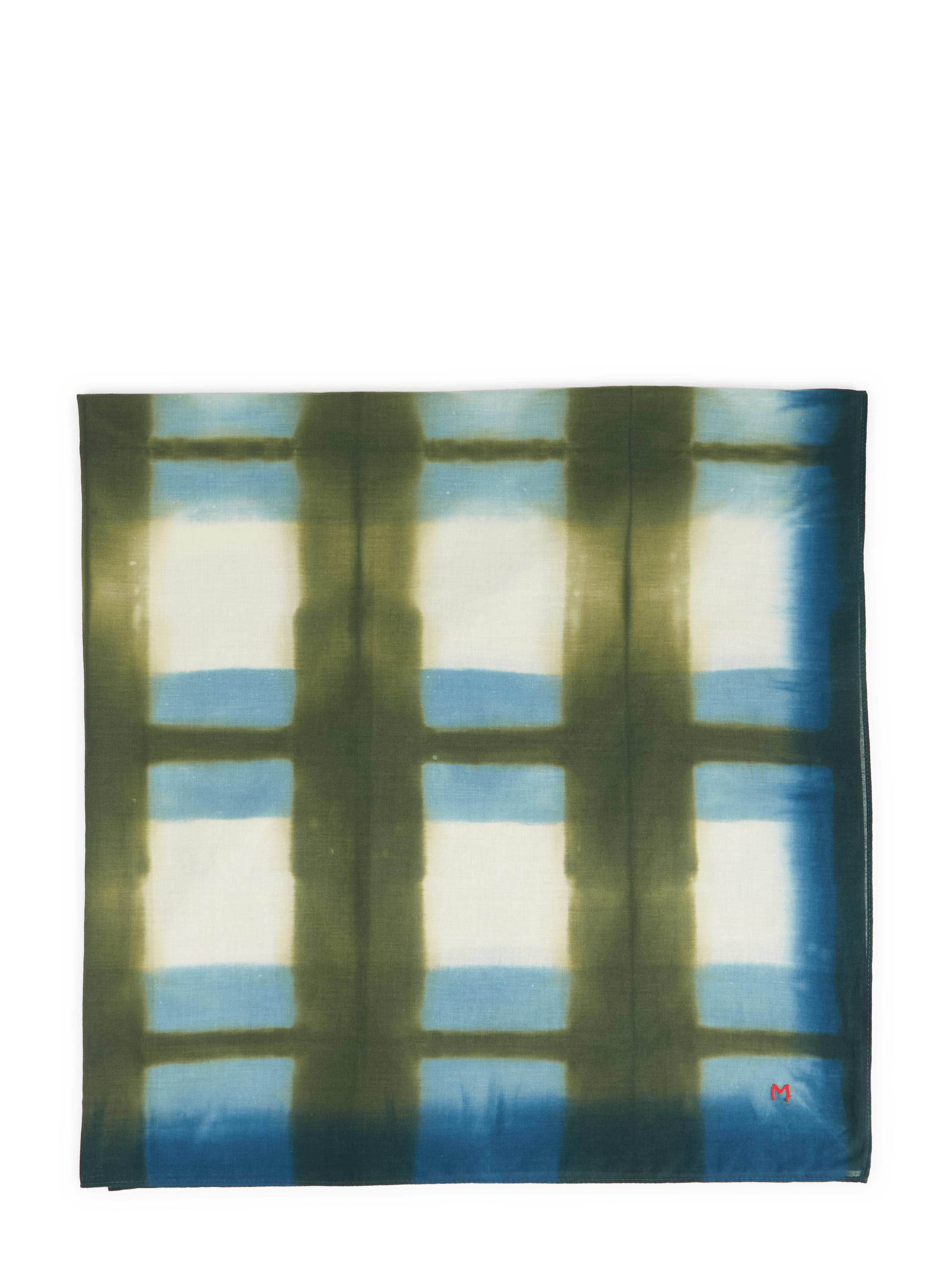 Foulard Yoko à carreaux en coton MOISMONT Bleu