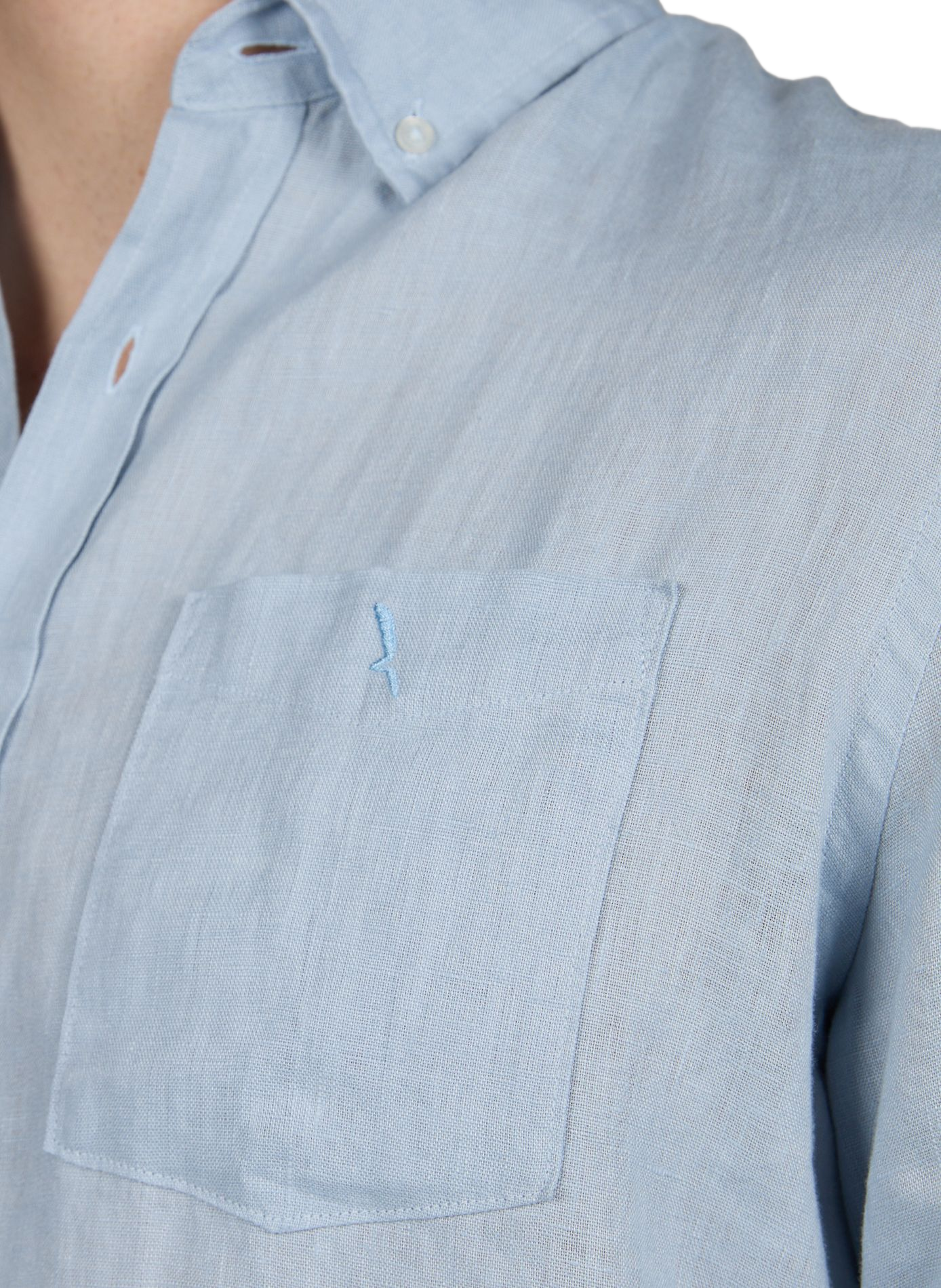 Shirt with American collar in linen AIGLE Blue