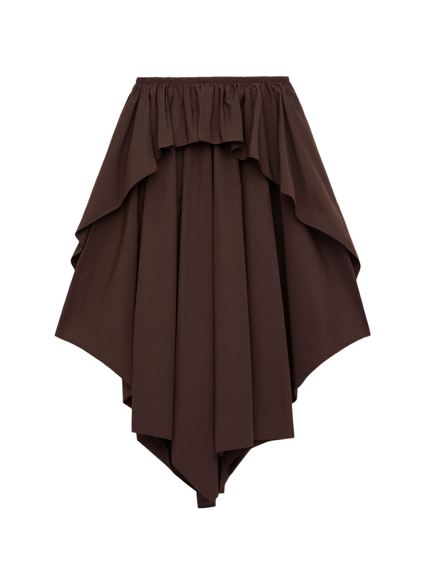 Asymmetric cotton poplin skirt LOEWE Brown