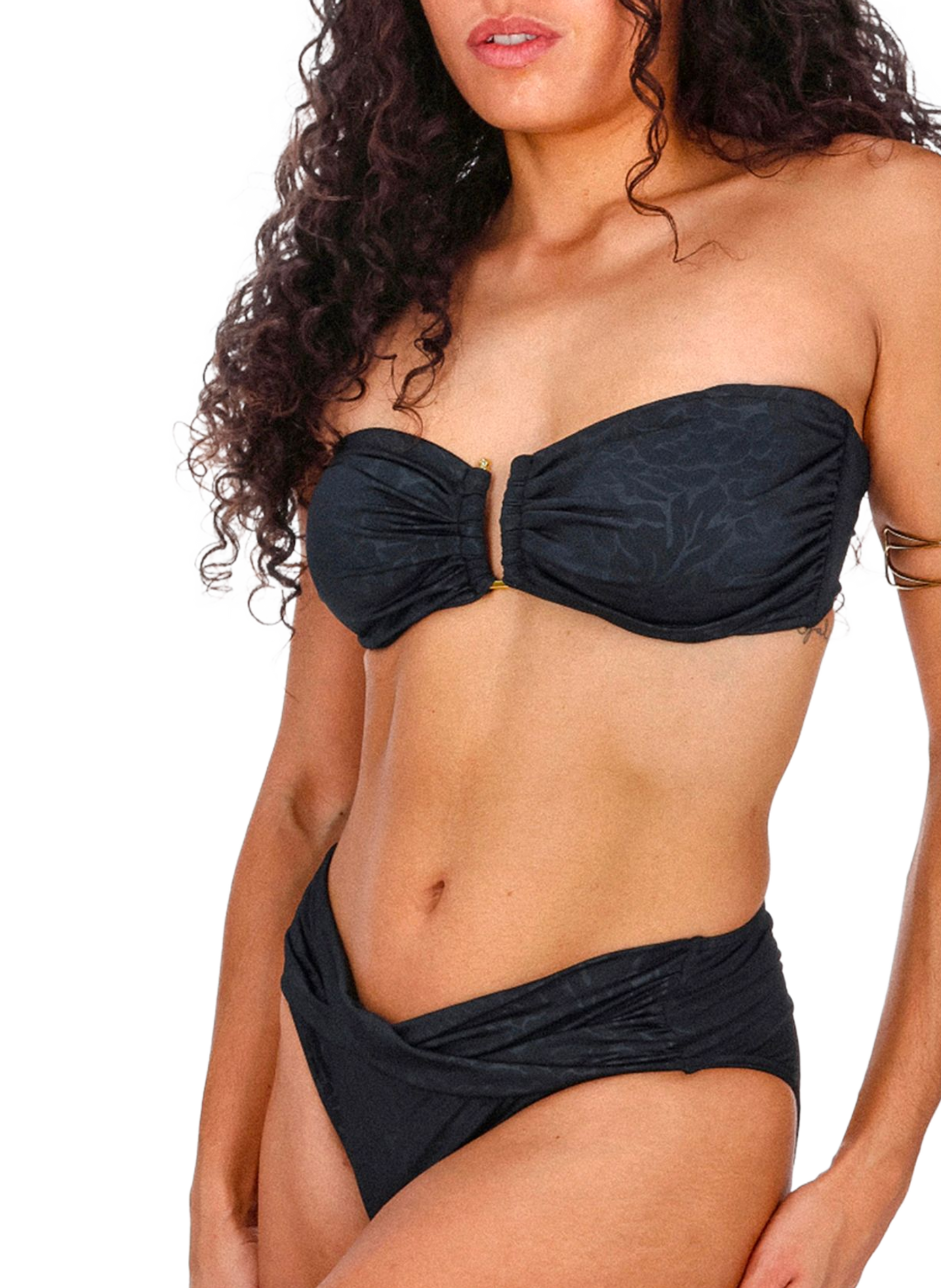 Floral bikini bottoms GRAIN DE SABLE Black