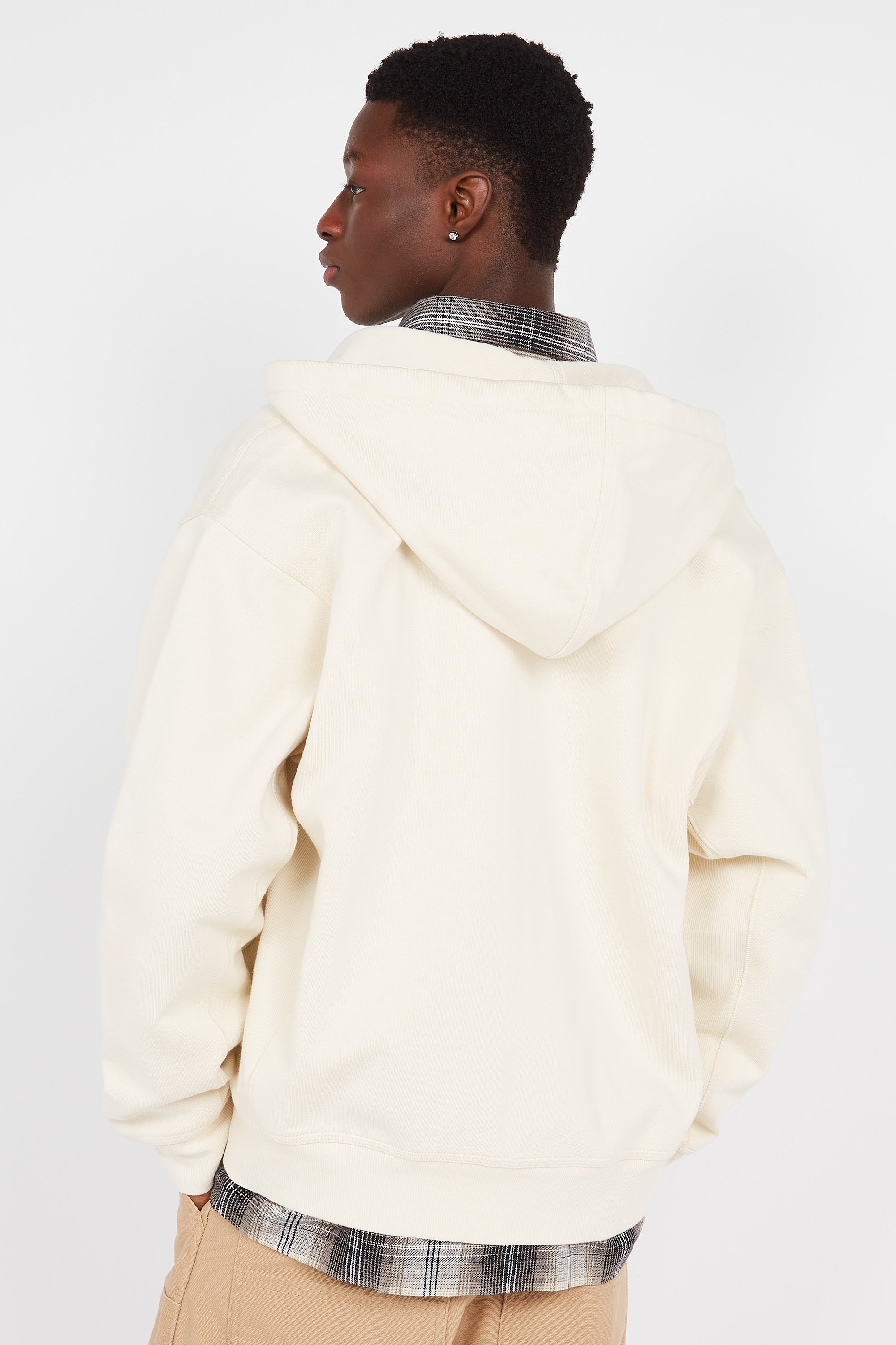 Hoodie zippé hooded american script CARHARTT WIP Beige