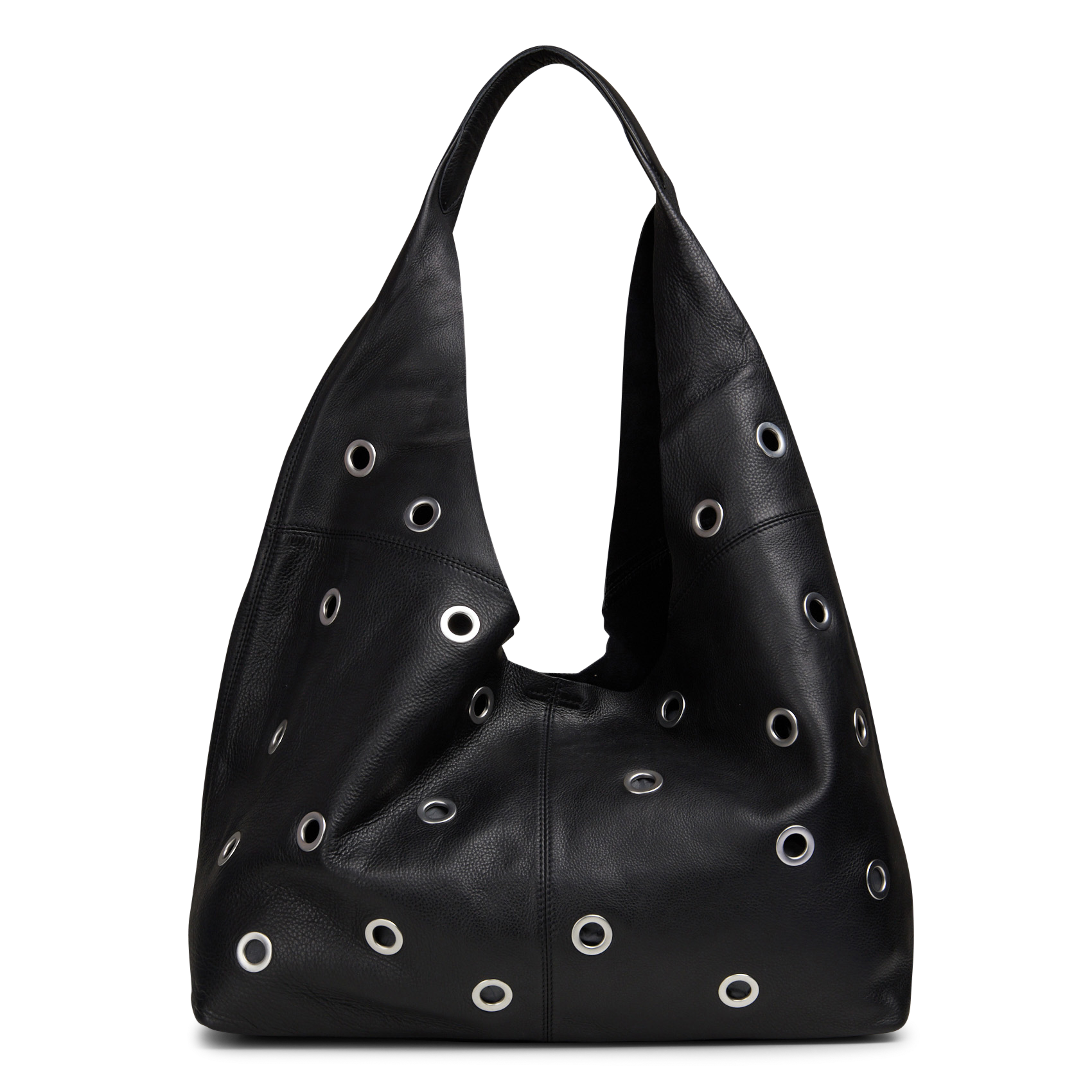 Sac hobo à œillets en cuir souple hobo l IKKS Noir