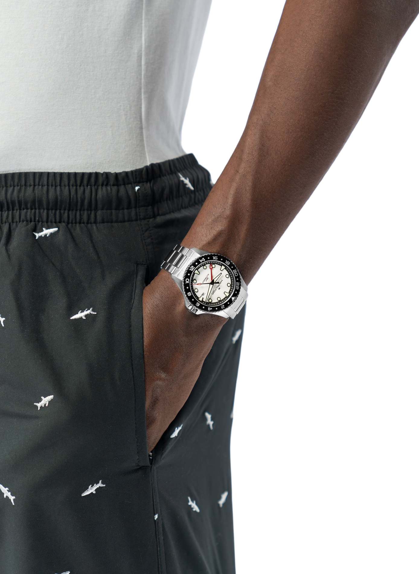Montre Khaki Navy Scuba en acier inoxydable HAMILTON Argent